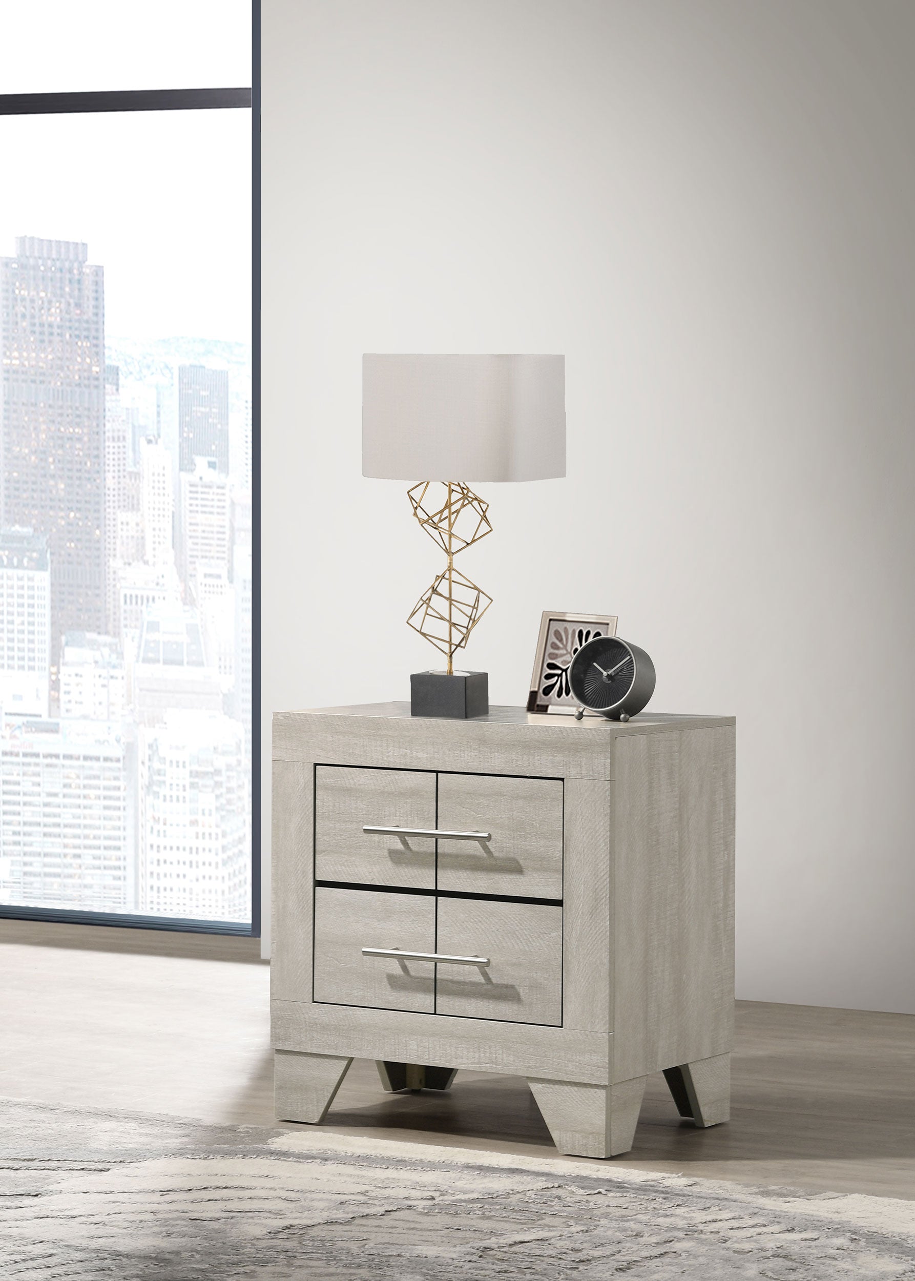 Trenton 2-drawer Nightstand Bedside Table Rustic Cream-