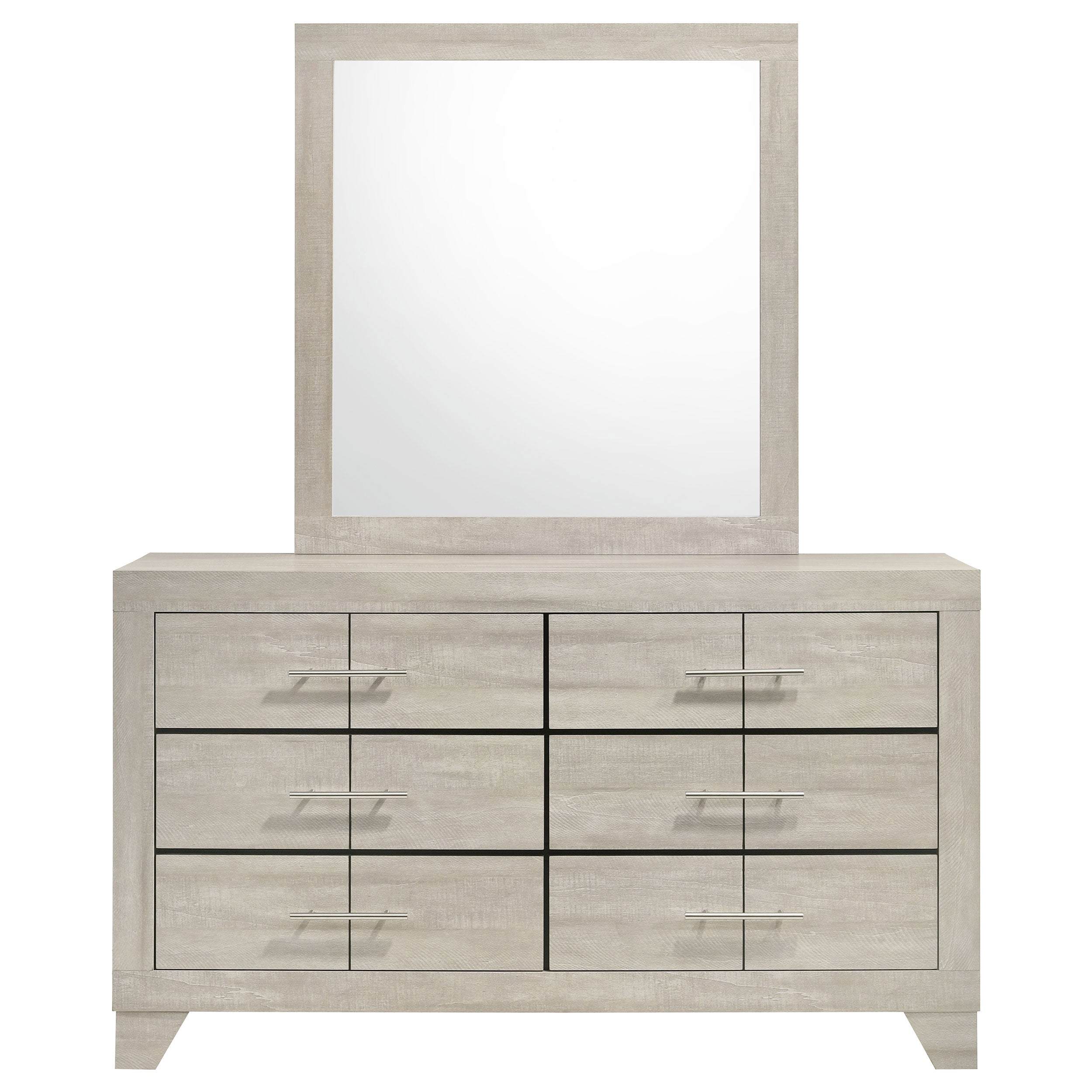 Trenton 6-drawer Bedroom Dresser With Mirror Rustic Cream-