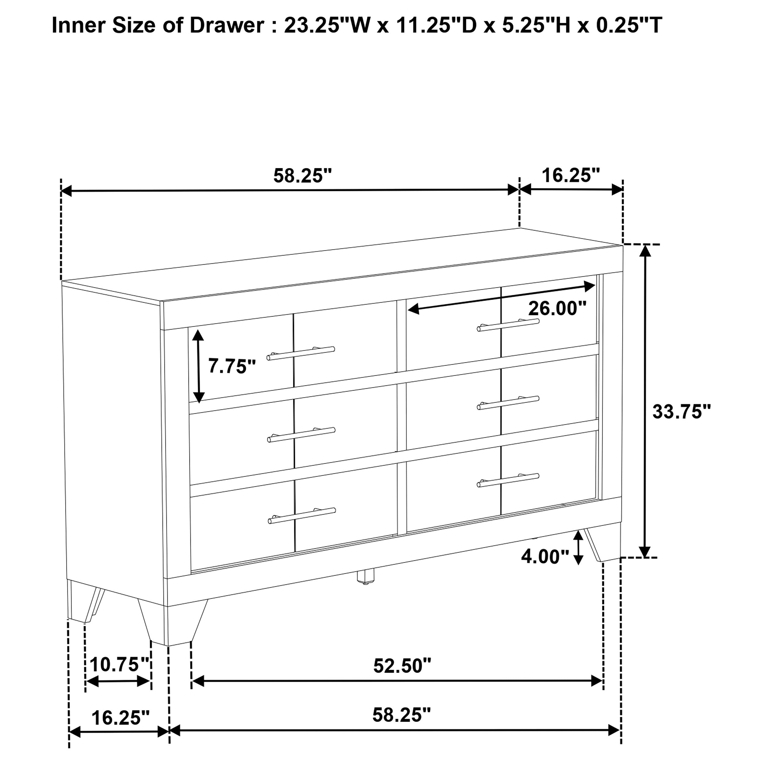 Trenton 6-drawer Bedroom Dresser Rustic Cream-
