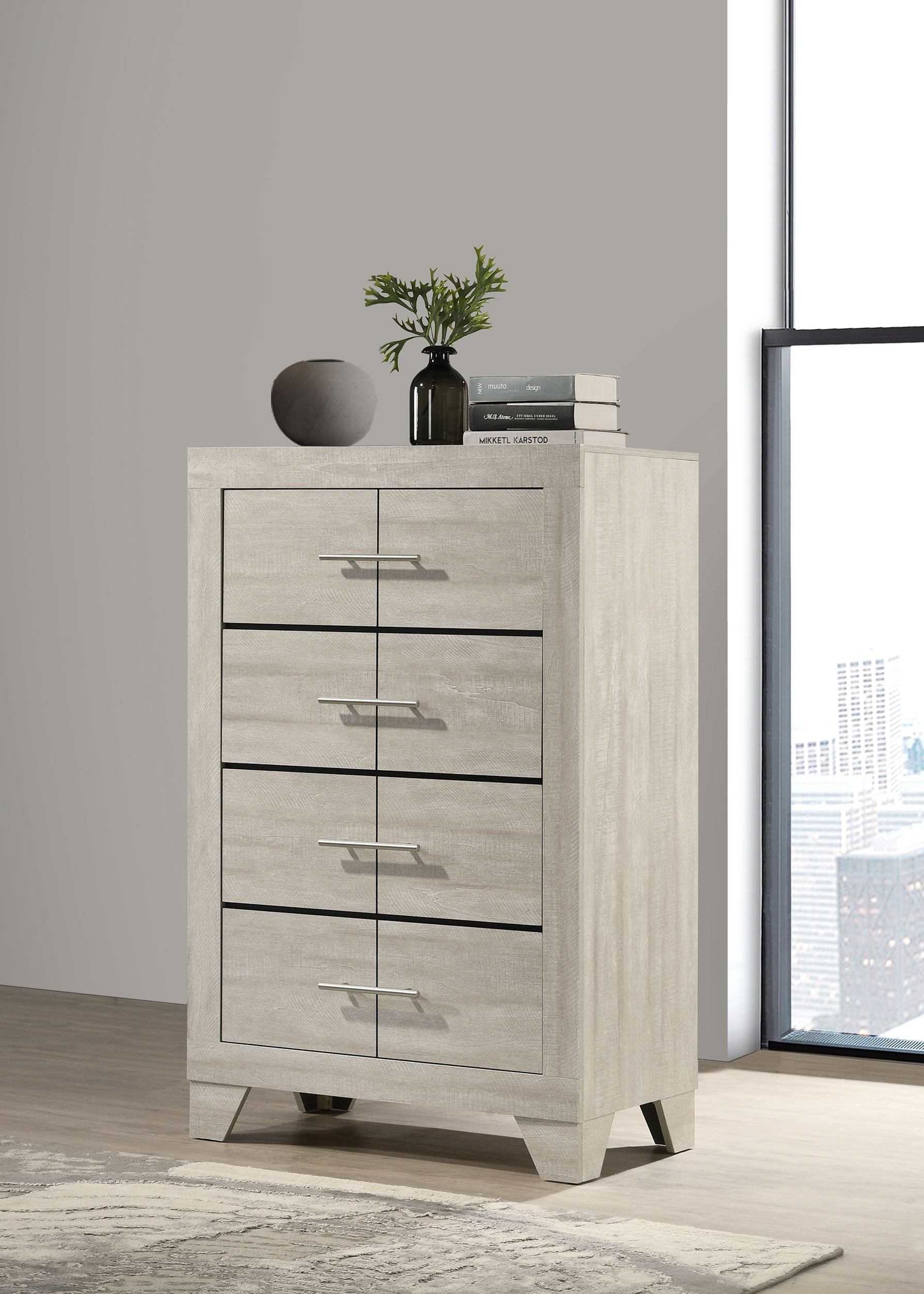 Trenton 4-drawer Bedroom Chest of Drawers Rustic Cream-