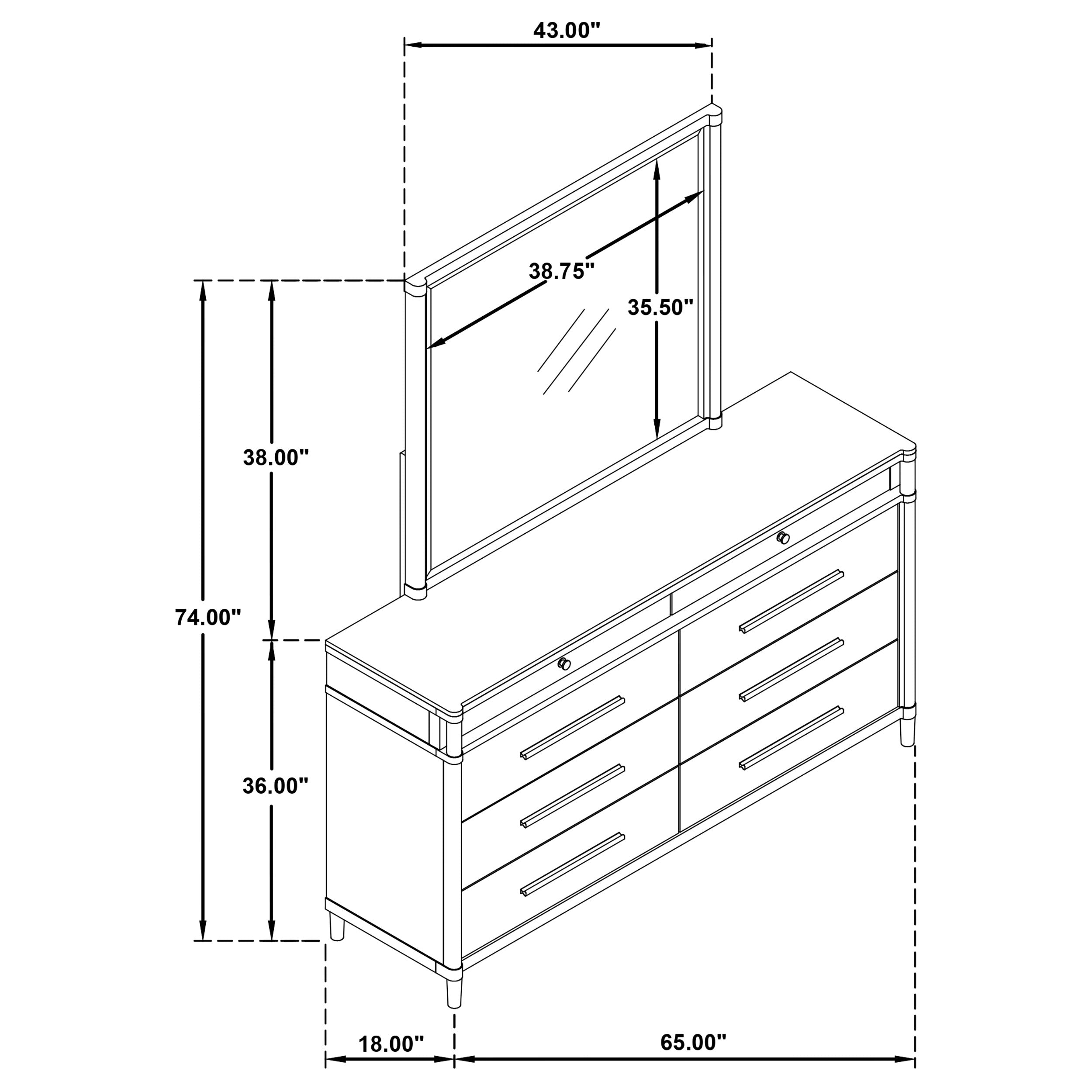 Gracemont 8-drawer Bedroom Dresser with Mirror White-