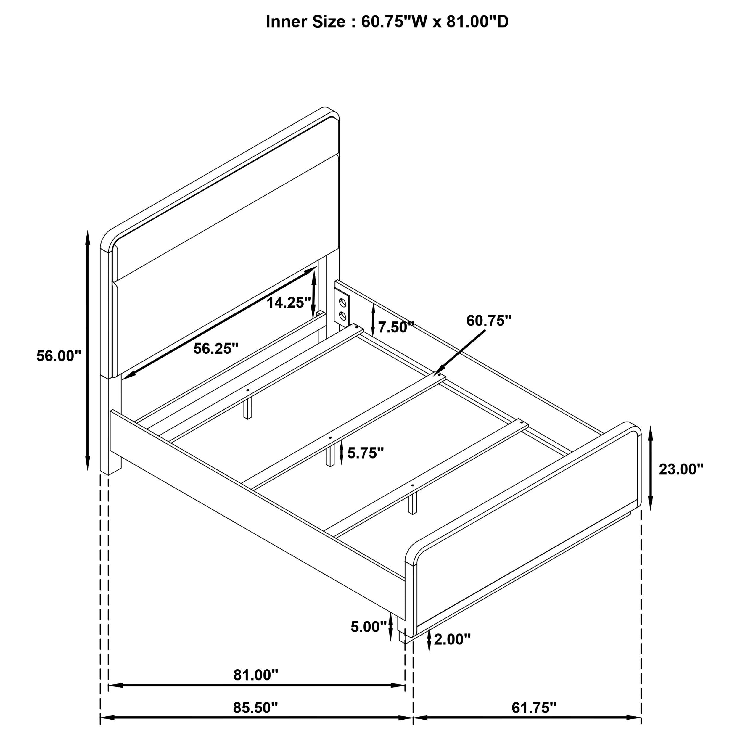 Ladera 56-inch Queen Panel Bed Light Elm-