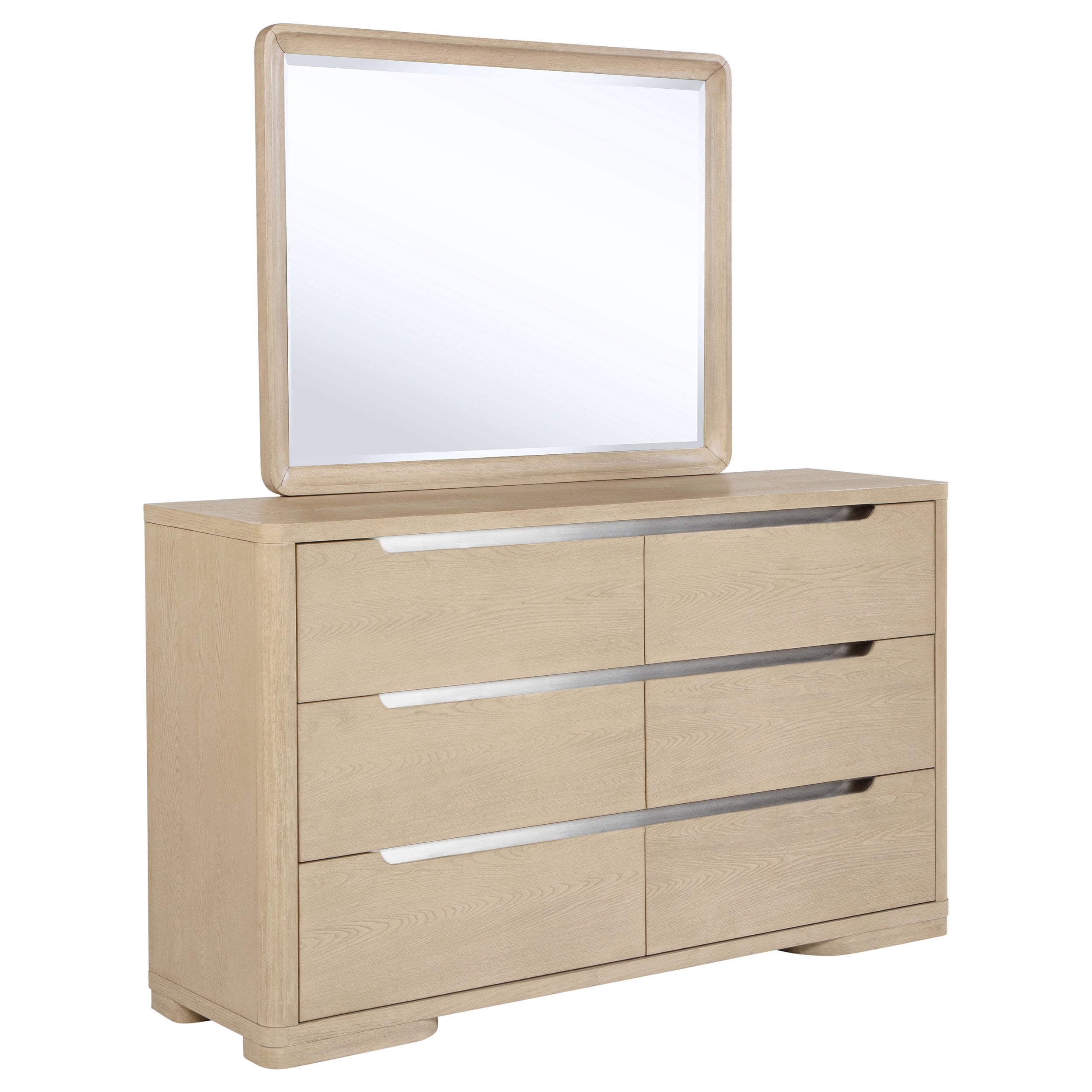 Ladera 6-drawer Bedroom Dresser and Mirror Light Elm-
