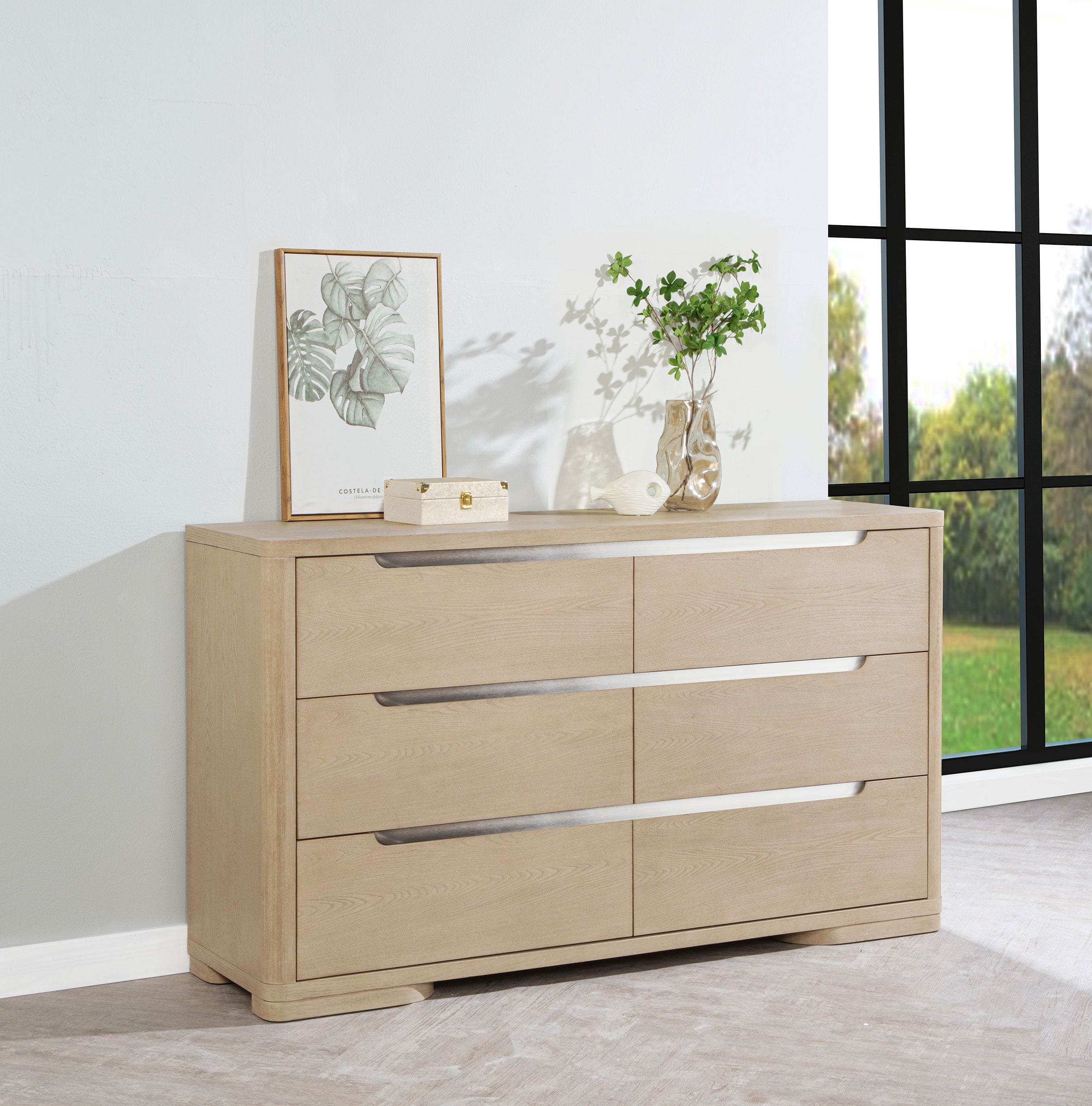Ladera 6-drawer Bedroom Dresser Light Elm-