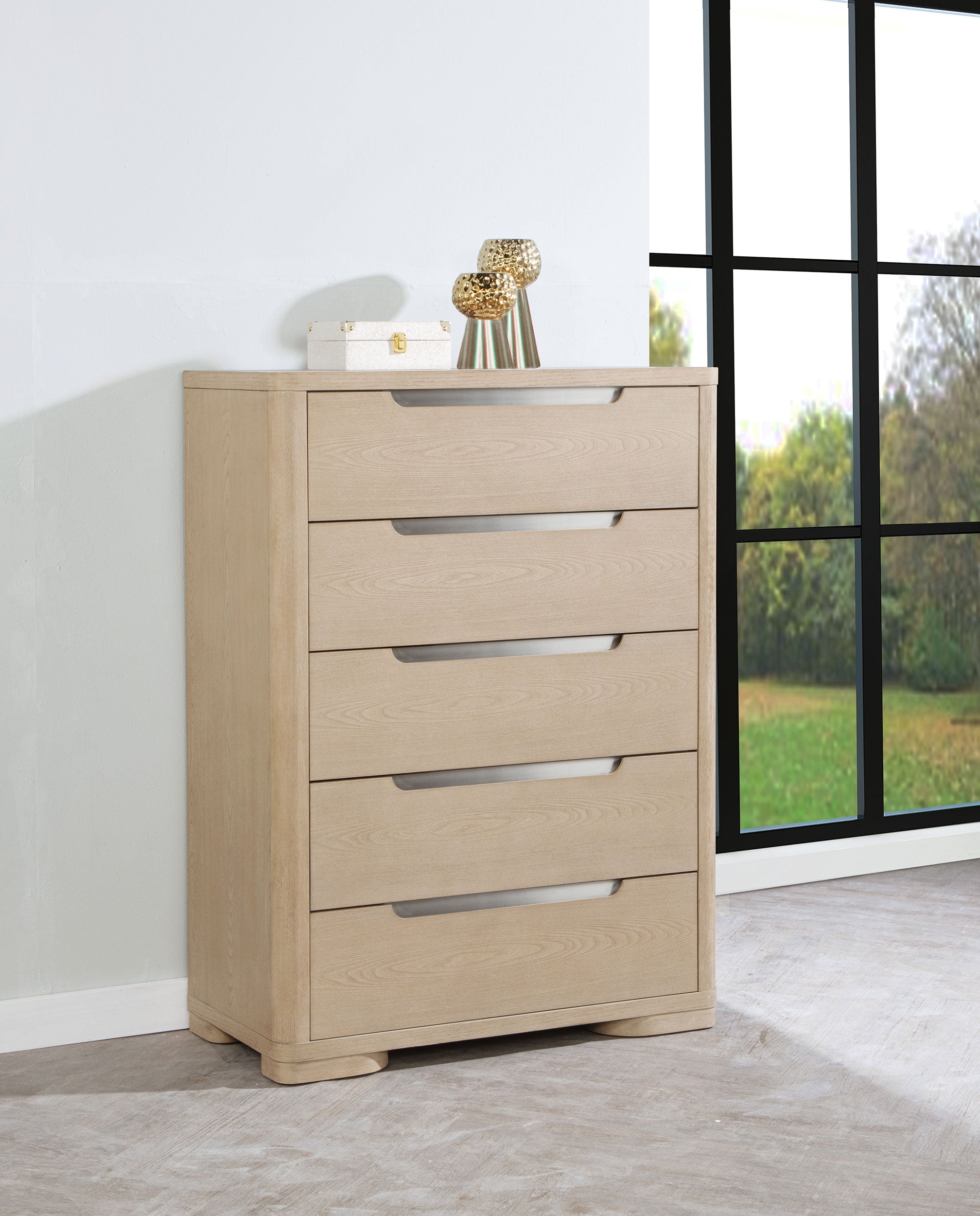 Ladera 5-drawer Bedroom Chest of Drawers Light Elm-