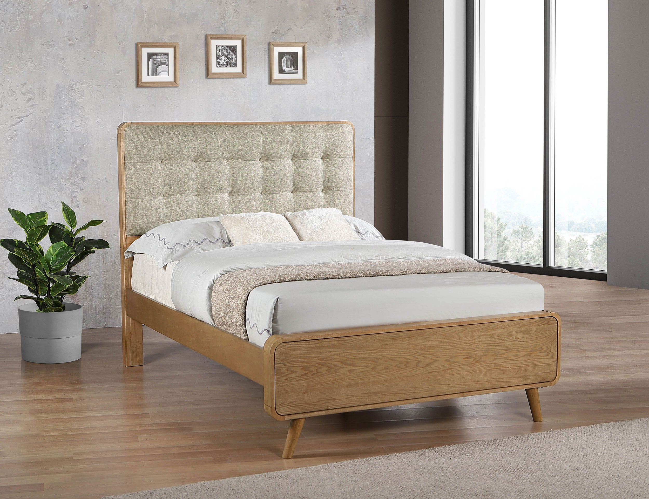Robyn Wood Full Platform Bed Light Ash-