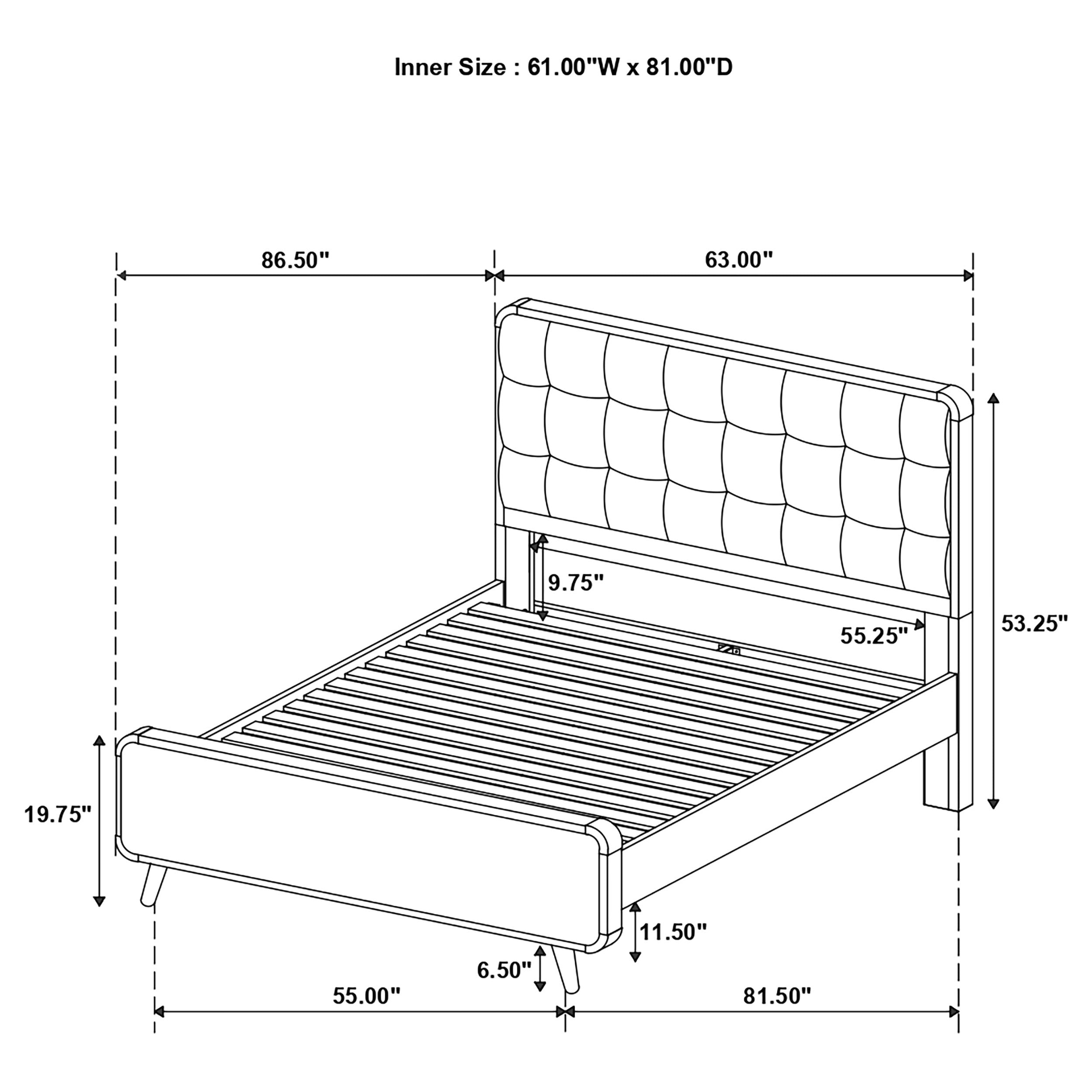 Robyn Wood Queen Platform Bed Light Ash-
