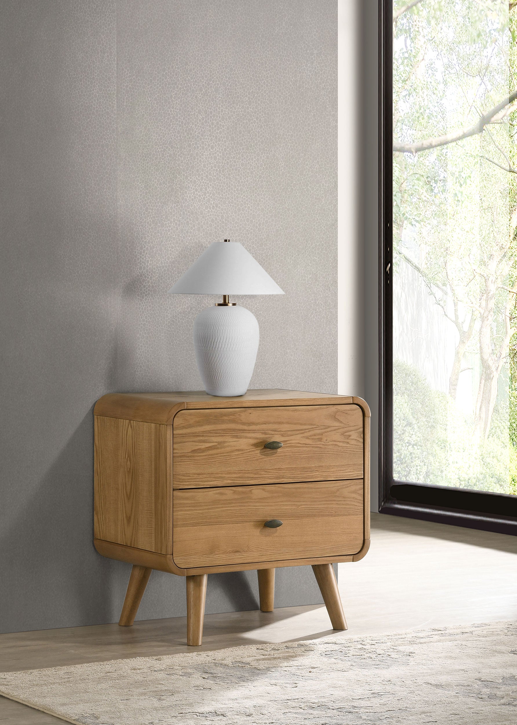 Robyn 2-drawer Nightstand Bedside Table Light Ash-
