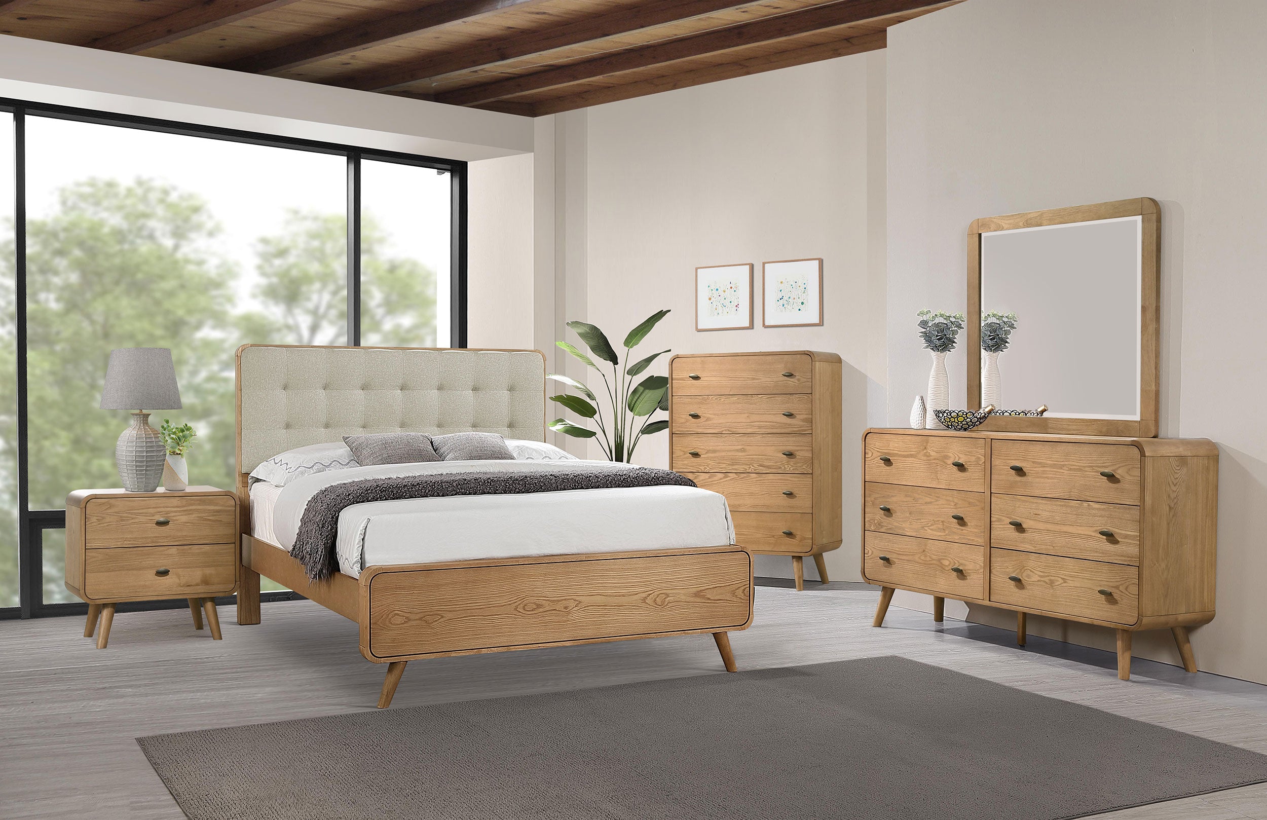 Robyn 2-drawer Nightstand Bedside Table Light Ash-