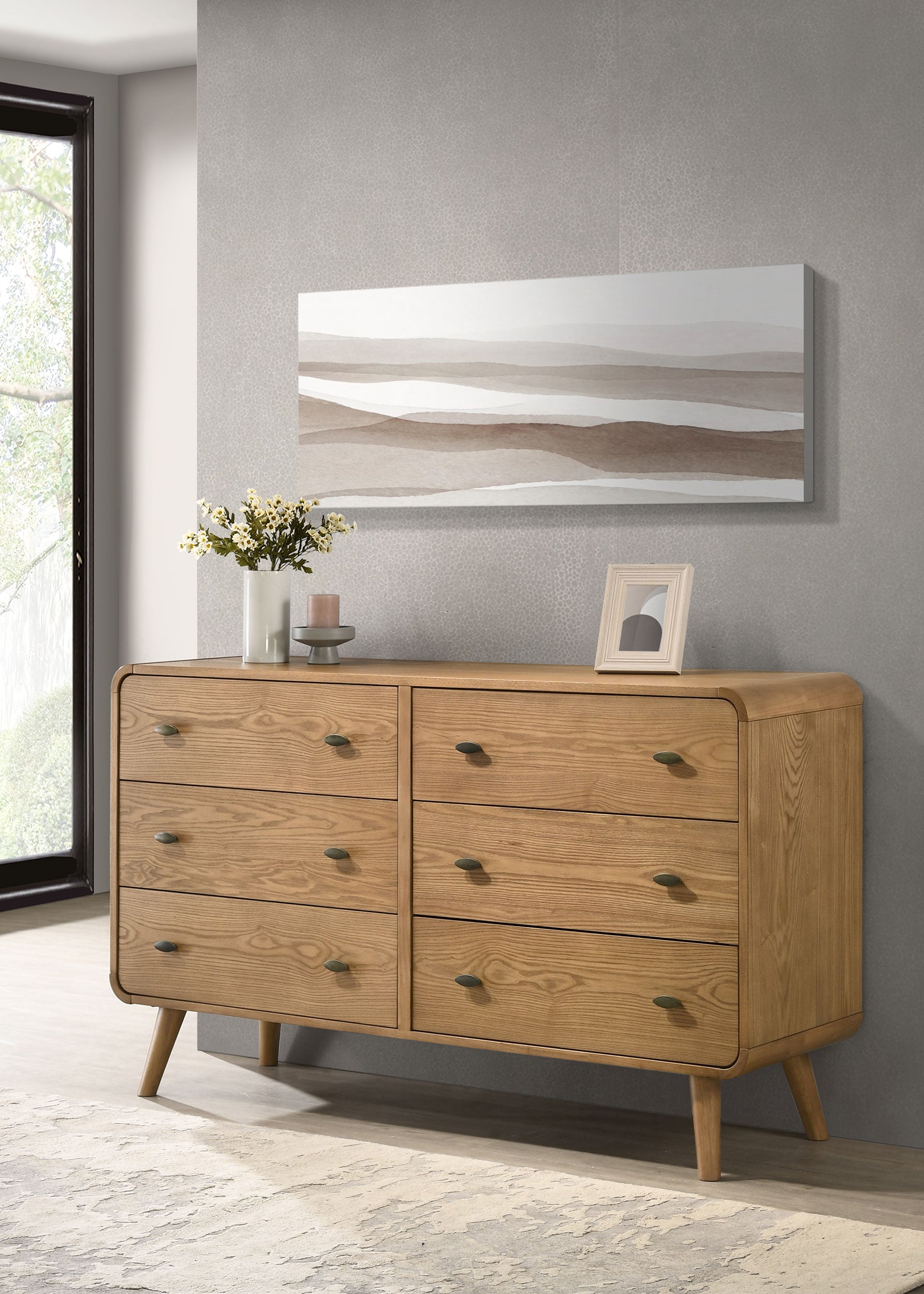 Robyn 6-drawer Bedroom Dresser Light Ash-