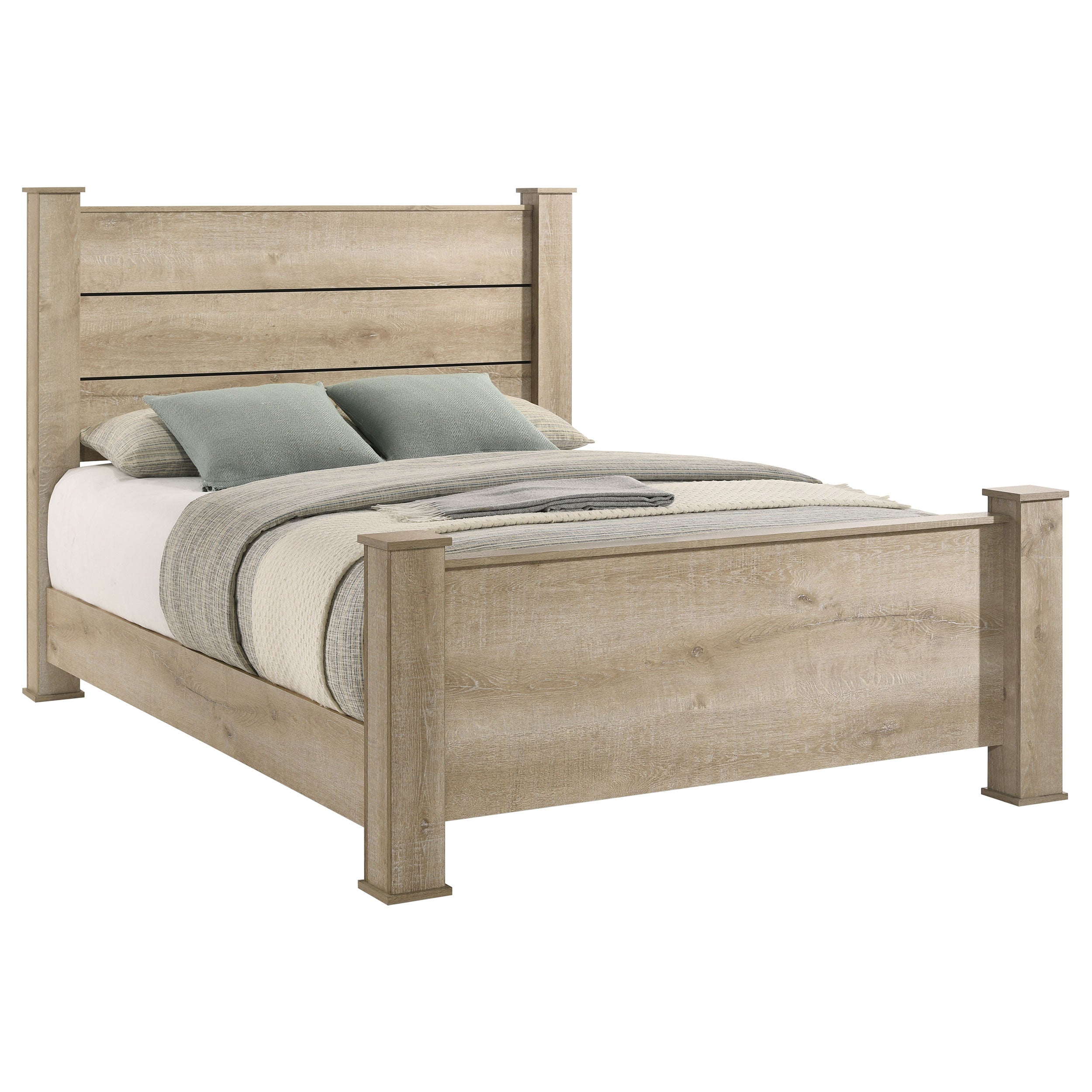 Oakglen 55-inch Queen Panel Bed Weathered Oak-