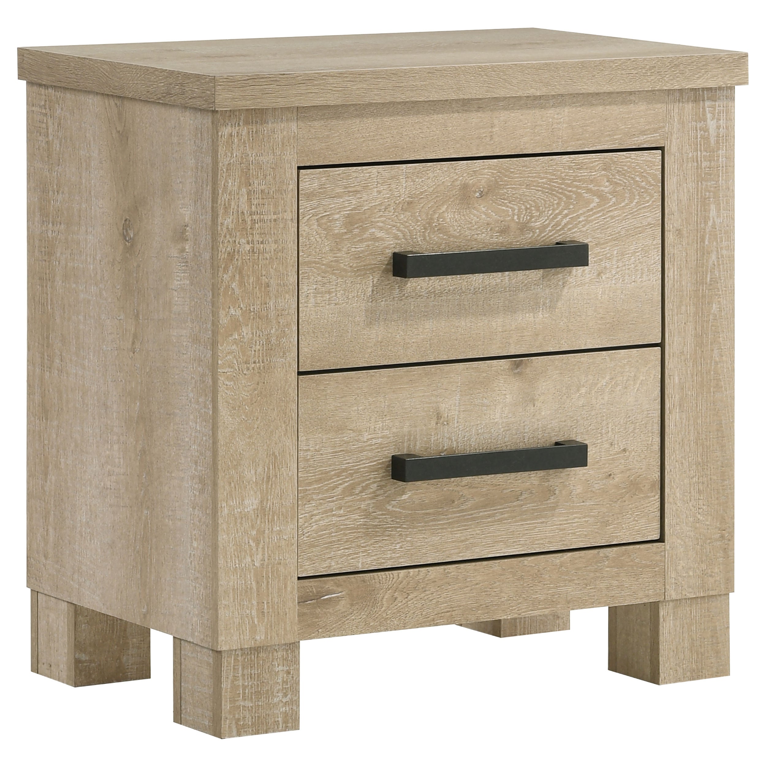 Oakglen 2-drawer Nightstand Bedside Table Weathered Oak-