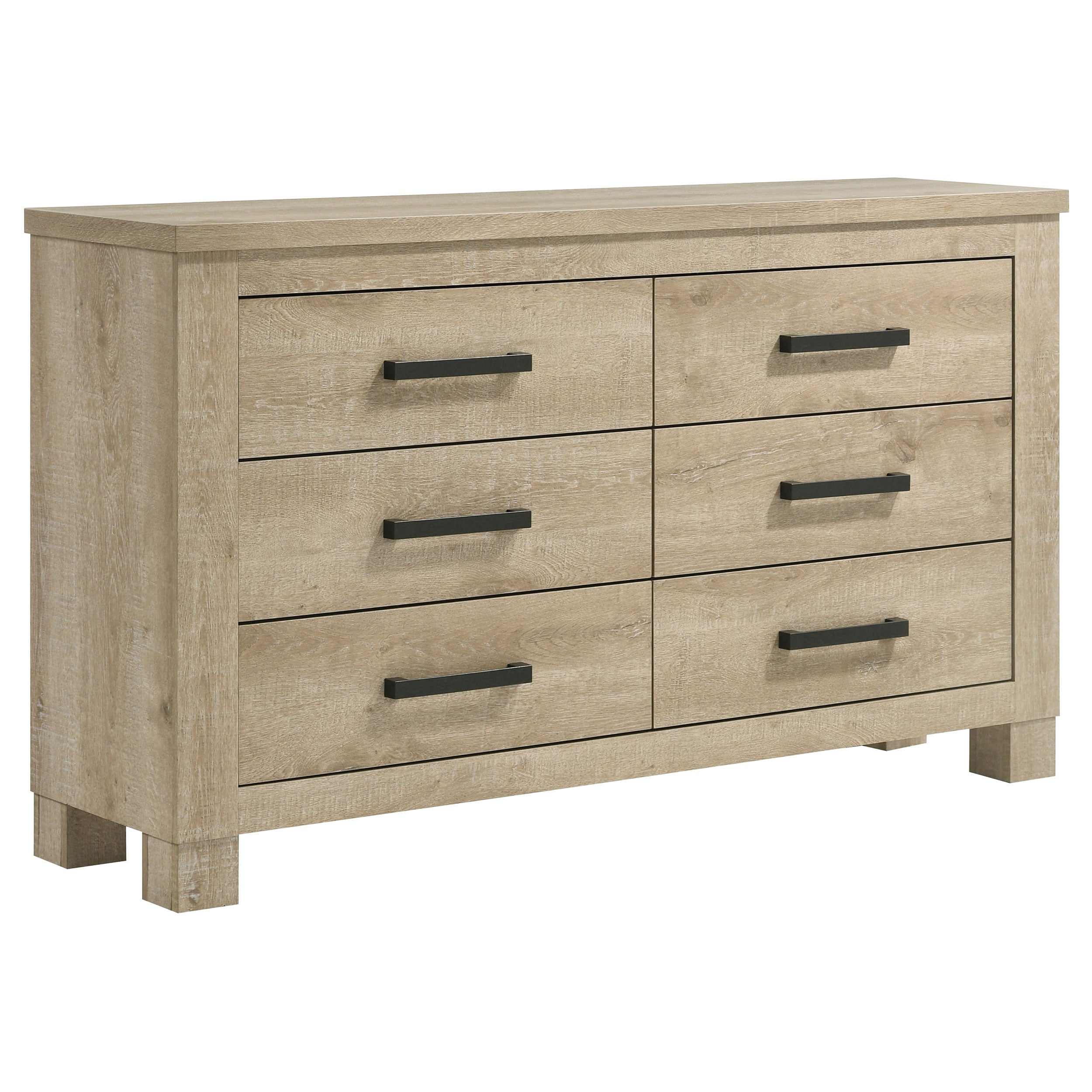 Oakglen 6-drawer Bedroom Dresser Weathered Oak-