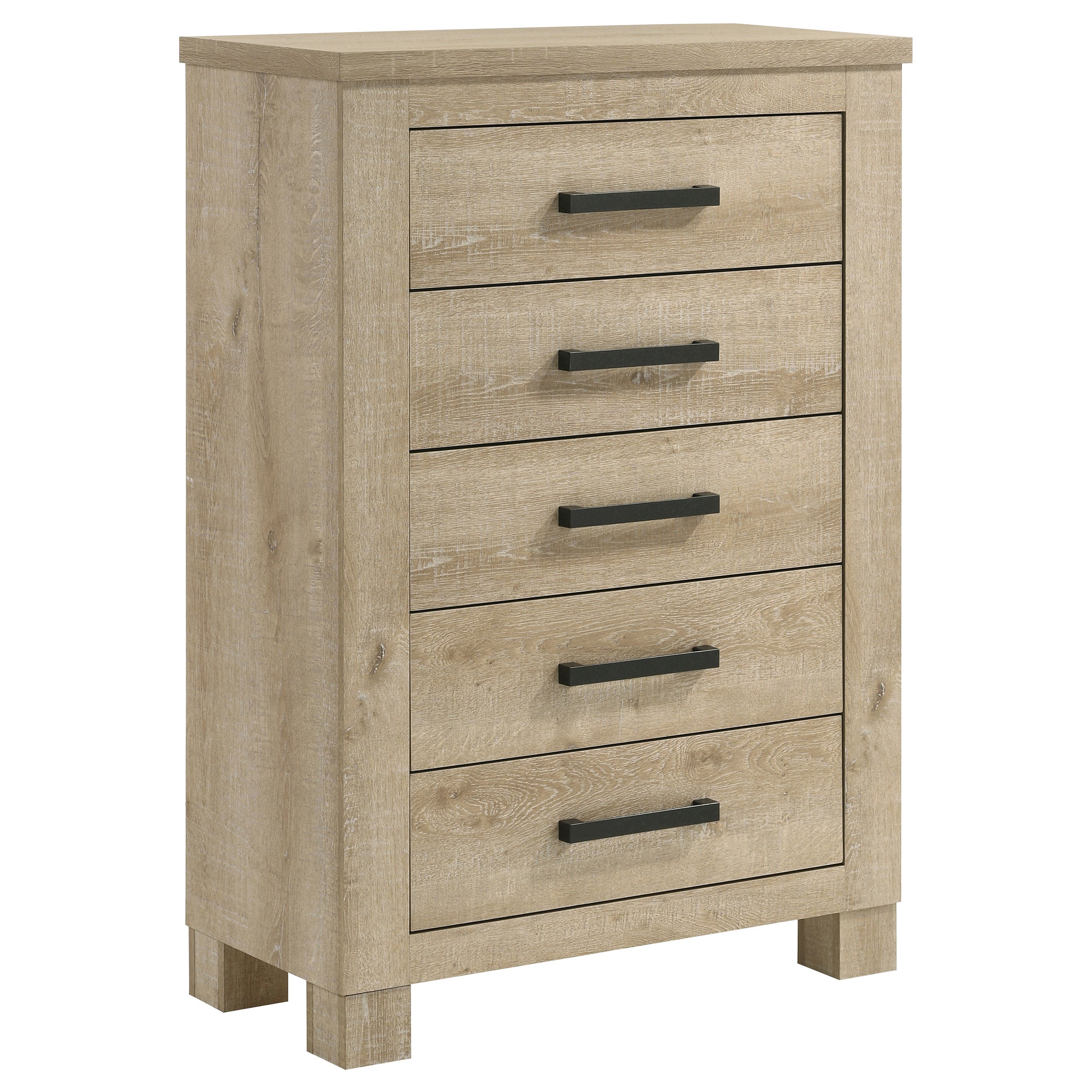 Oakglen 5-drawer Bedroom Chest of Drawers Weathered Oak-