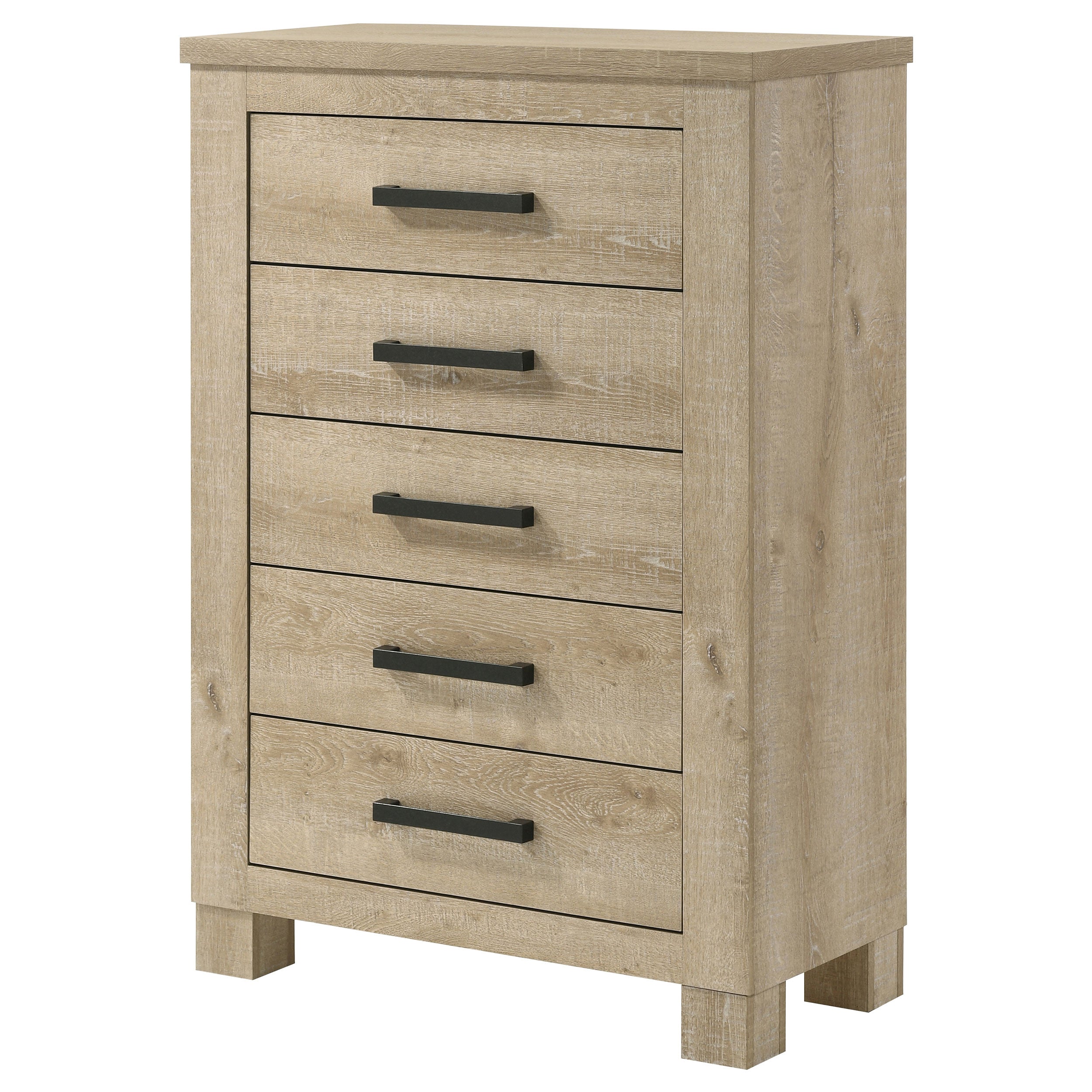 Oakglen 5-drawer Bedroom Chest of Drawers Weathered Oak-