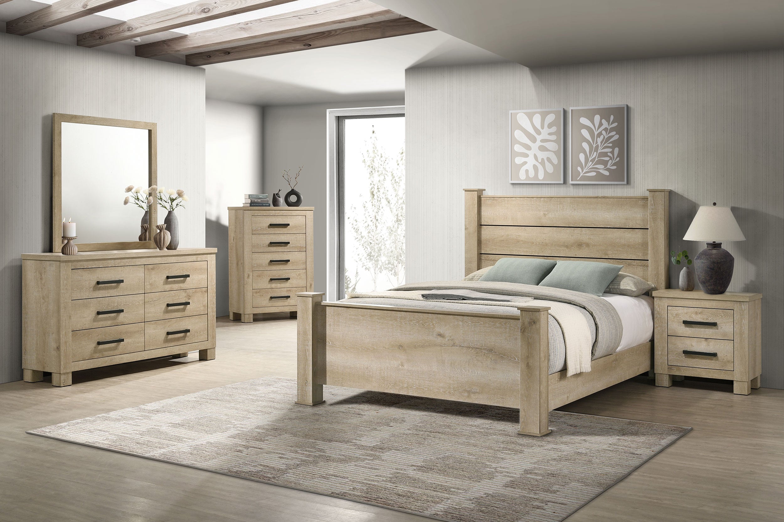 Oakglen 5-drawer Bedroom Chest of Drawers Weathered Oak-