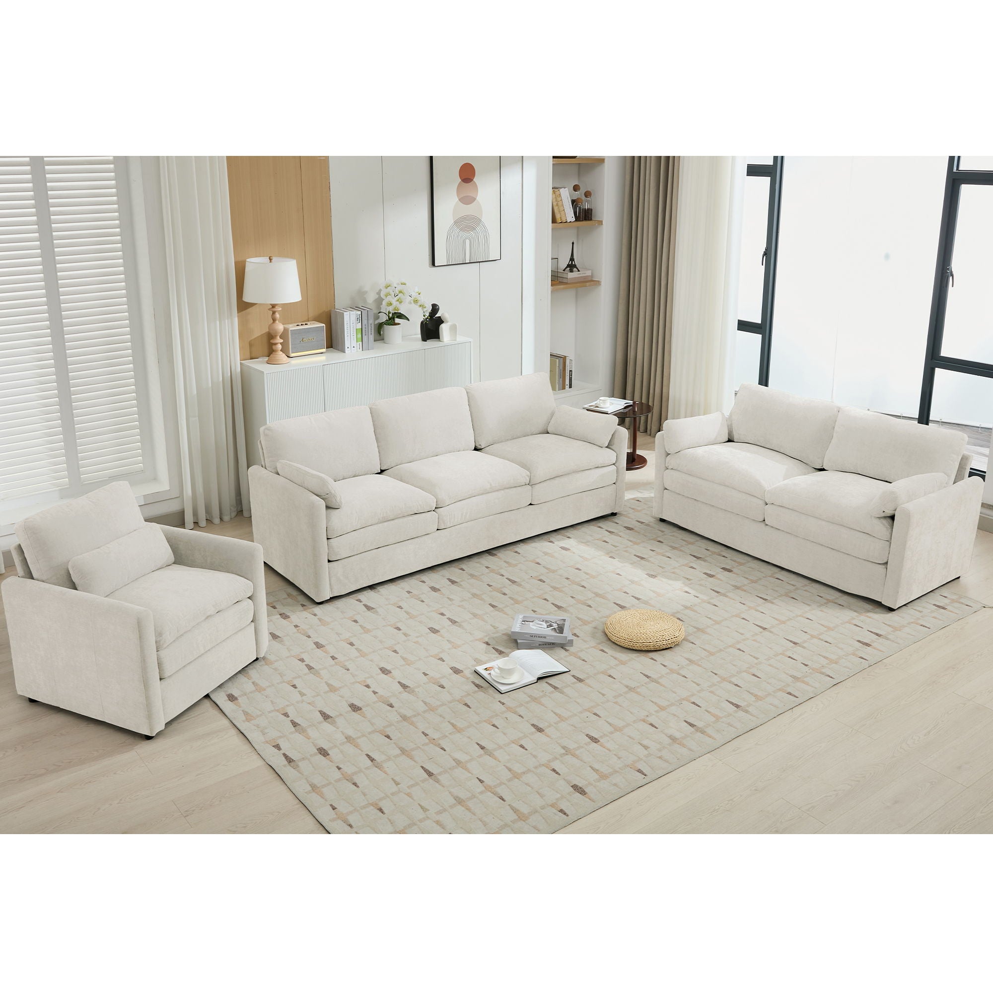 Cozy Sofa Set Oversized Comfy Cloud Sofa With Double Cushion