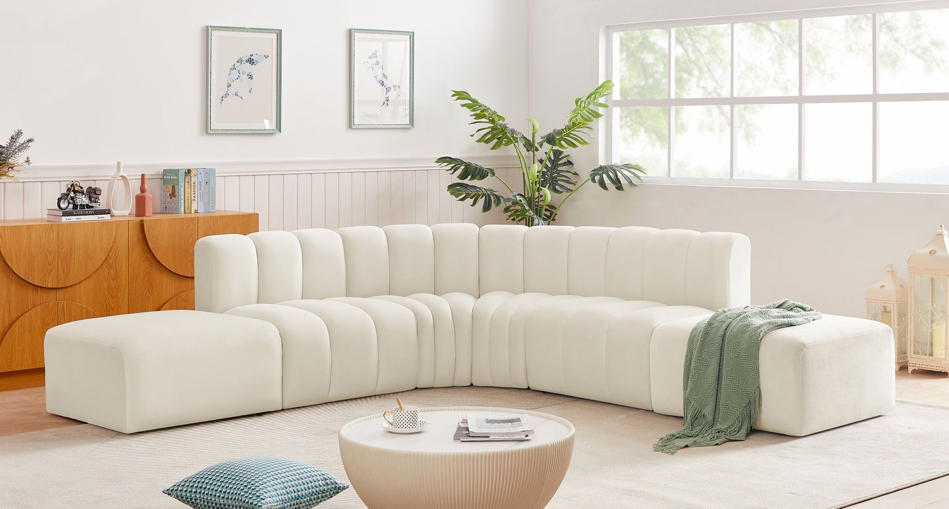 Arc - Velvet 6 Piece Corner Modular Sofa - Best Buy Furniture