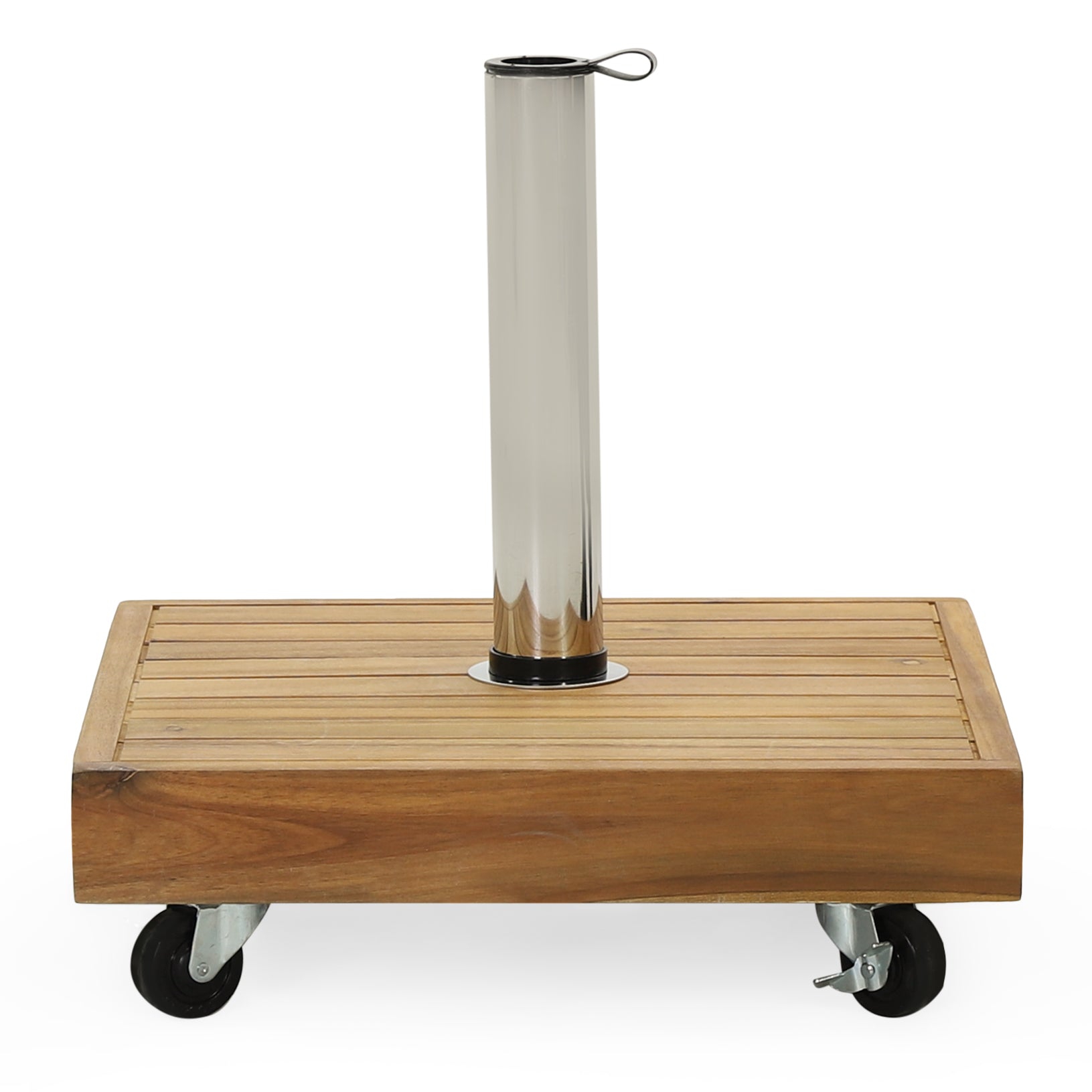 RALPH Square Umbrella Base with Teak Finish and Acacia Wood Construction