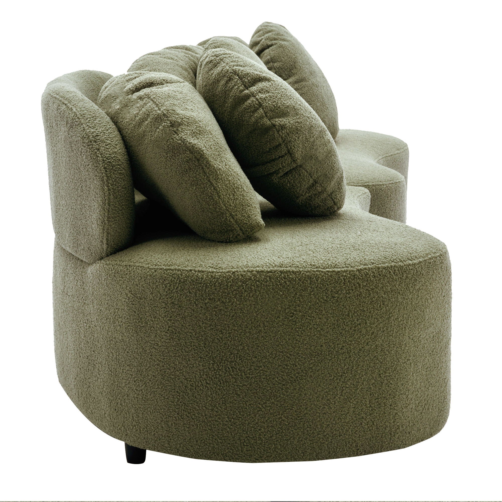 Modern Living Room Sofa Lamb Velvet Upholstered For Home