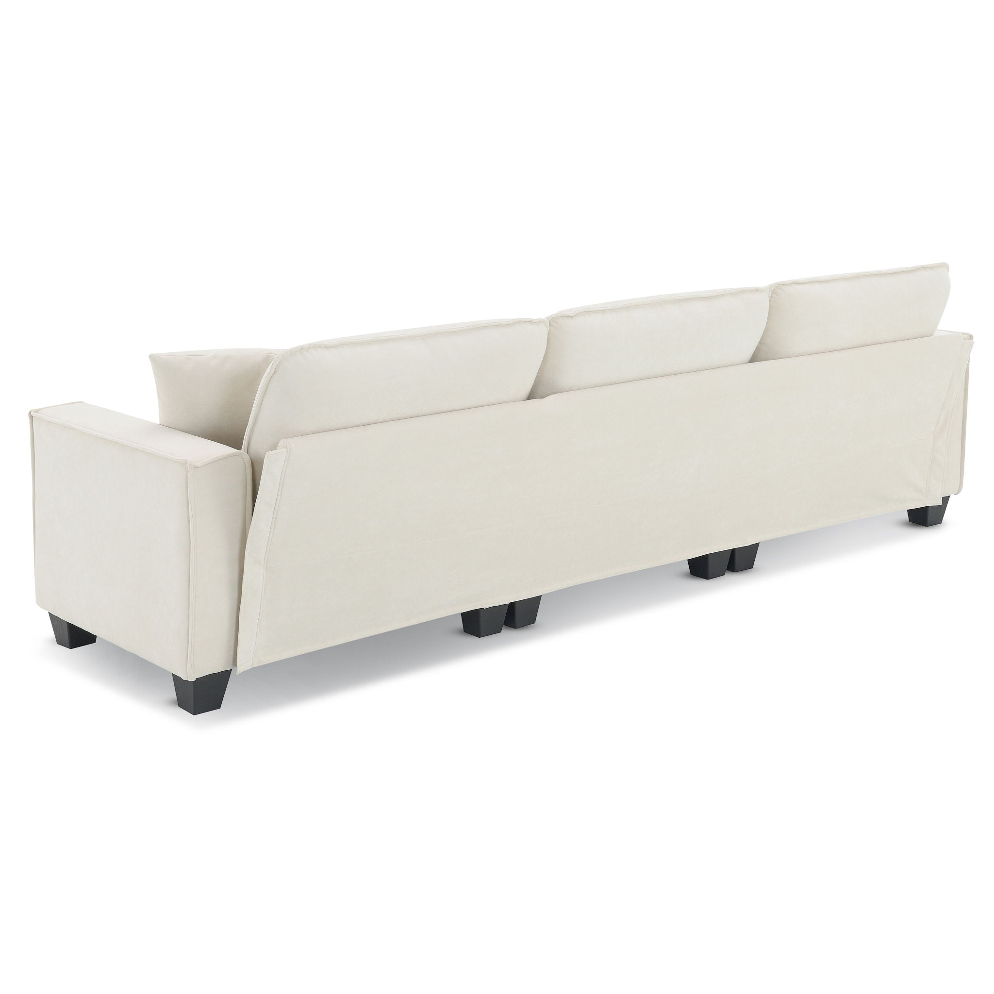 Modern Convertible Sectional L Shaped Reversible Couch Set With Free Pillows 4 Seat Suede Sleeper Sofa With Ottoman