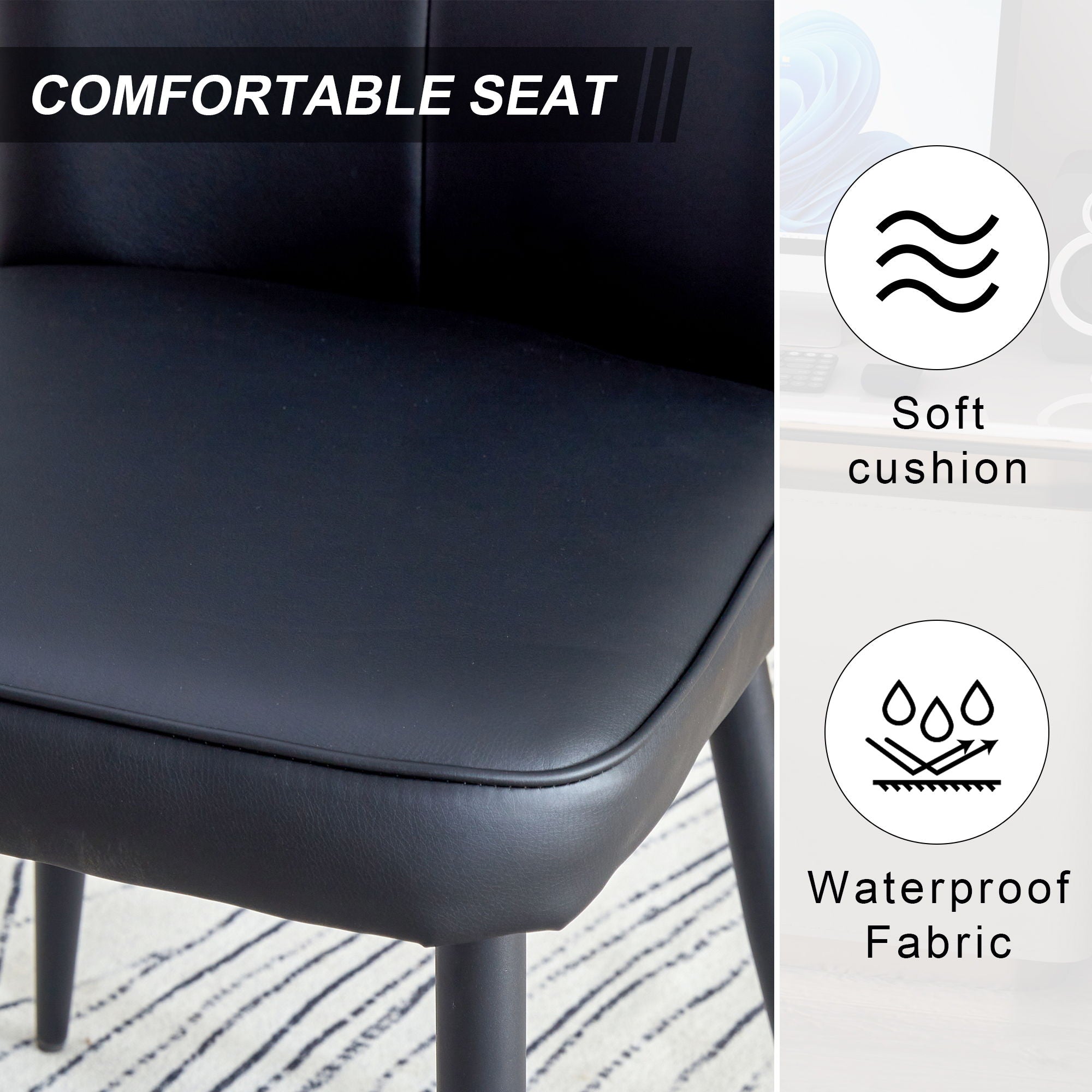 Modern Minimalist Dining Chairs (Set of 2)