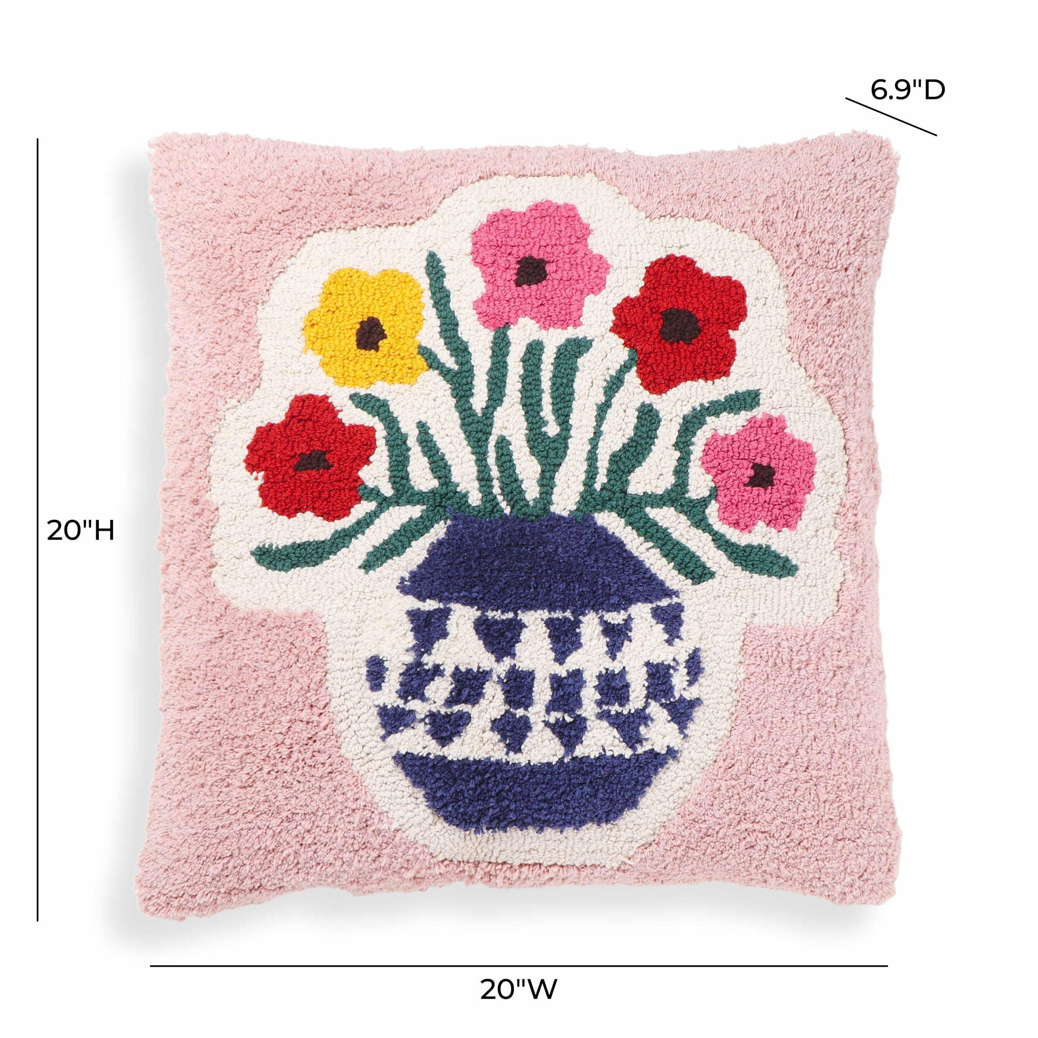 Blossom - Cotton 20" Square Accent Pillow - Tufted