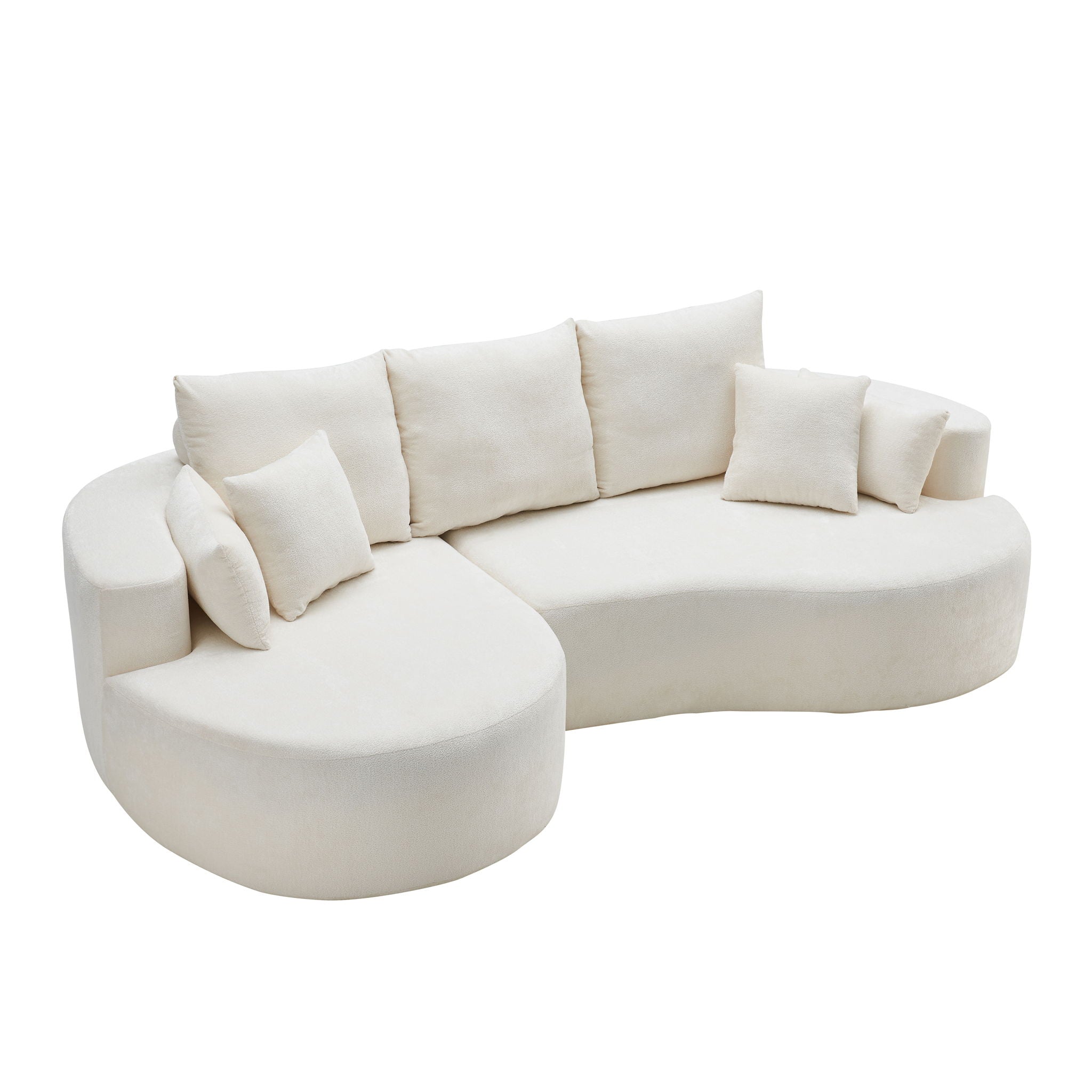 2 Piece Fabric Cloud Curved Sectional Sofa With Chaise For Living Room - Best Buy Furniture