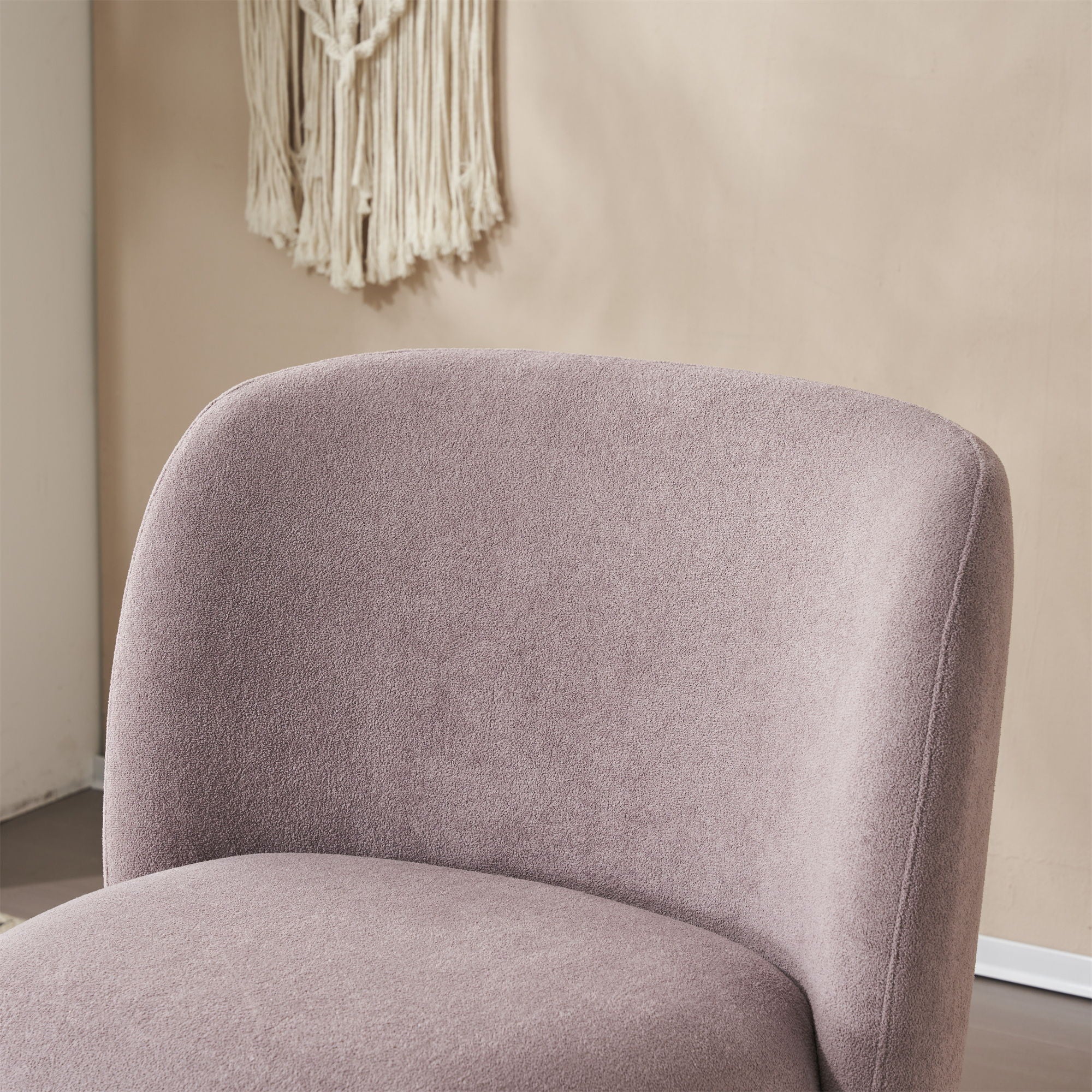 Modern Low Back Accent Upholstered Armless Living Room Chairs, Round Feet
