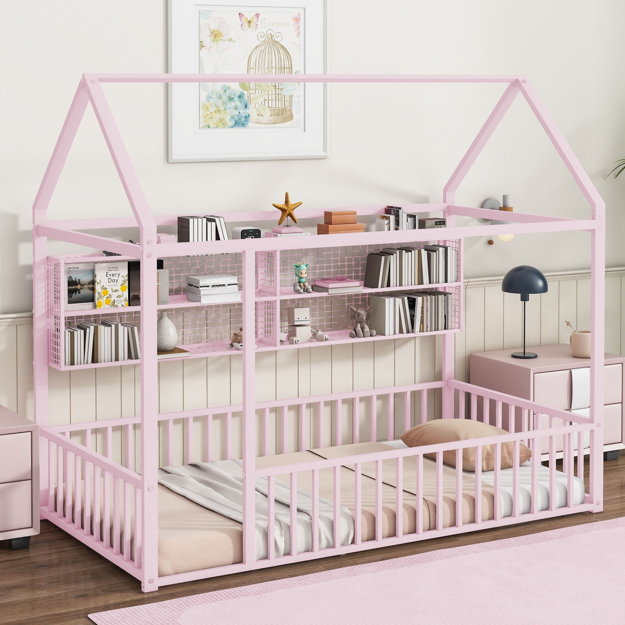 House Frame With Fence And Shelves