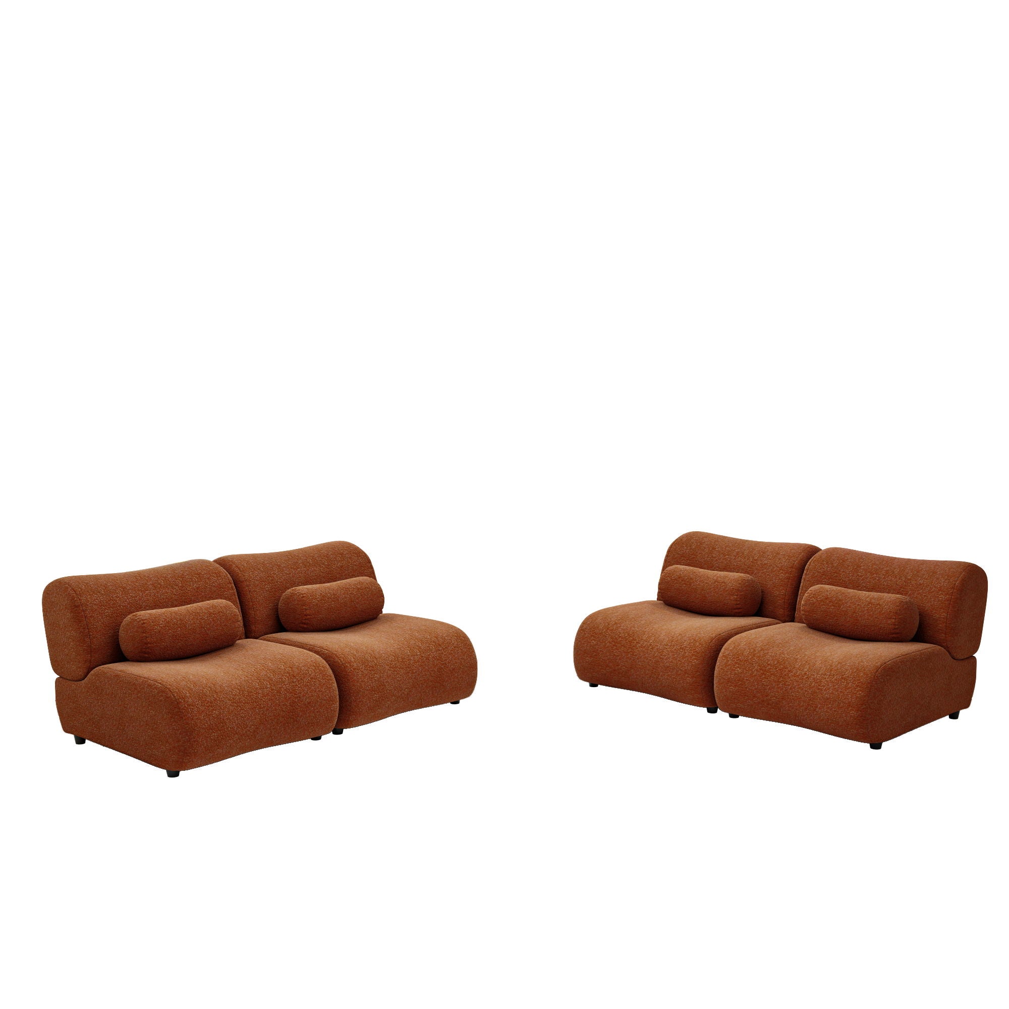 Modern L-Shaped Modular Sofa Set High Comfort Chenille Fabric