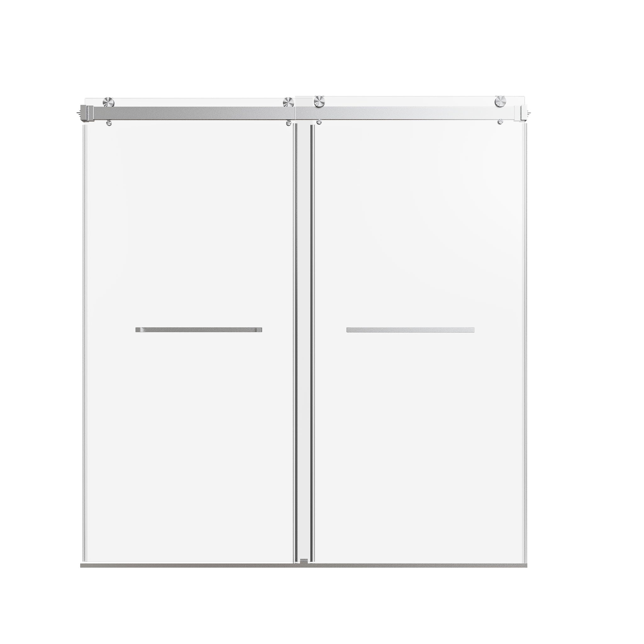 Frameless Double Sliding Soft-Close Shower Door, 3 / 8" (10Mm) Thick SGCC Tempered Glass Door, Matte