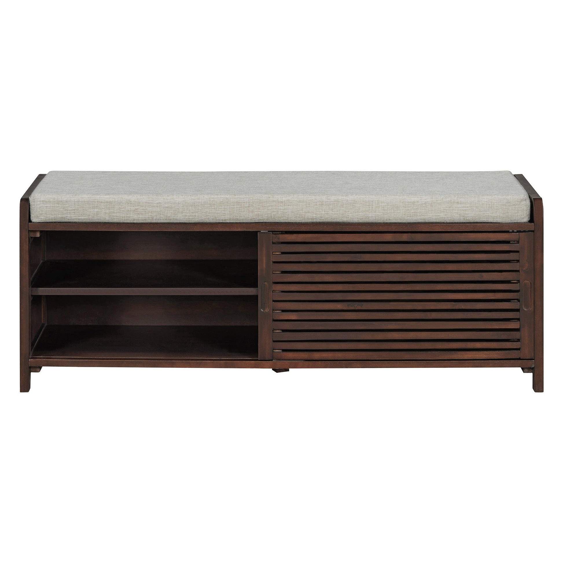 Shoe Bench with Storage and Cushion (Espresso) - Best Buy Furniture
