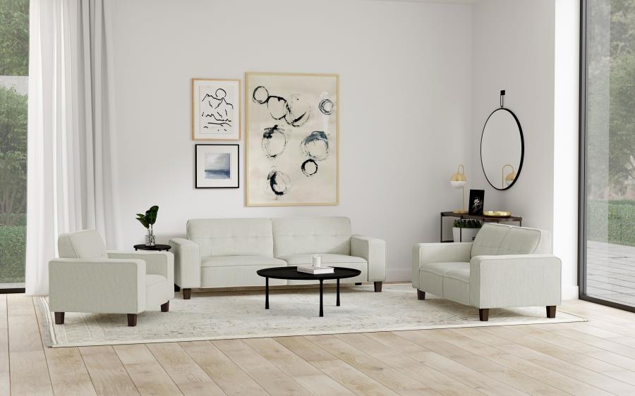 Deerhurst - Upholstered Track Arm Tufted Sofa - Greige