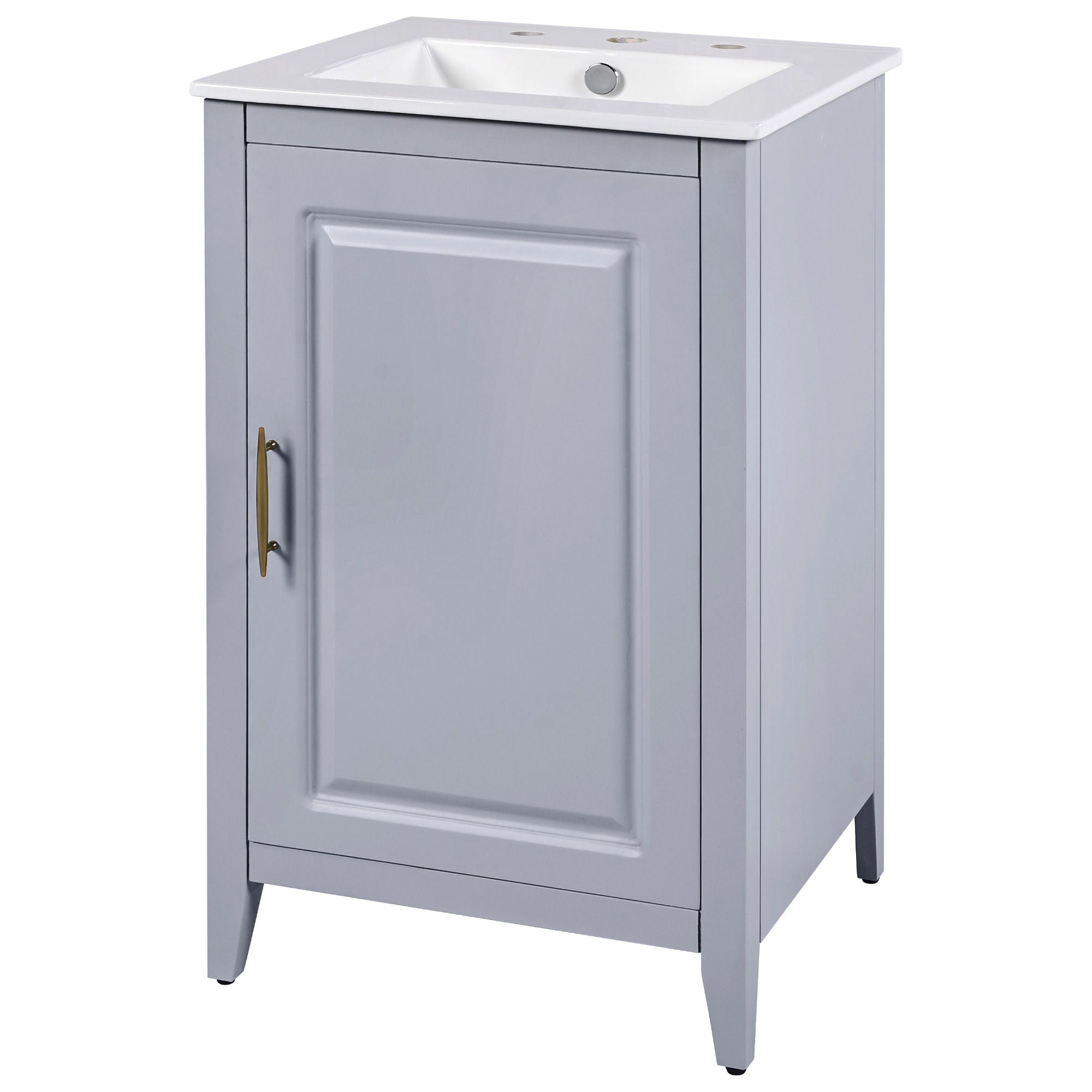 Modern Bathroom Vanity With Sink, Functional Drawer, Soft- Closing Door