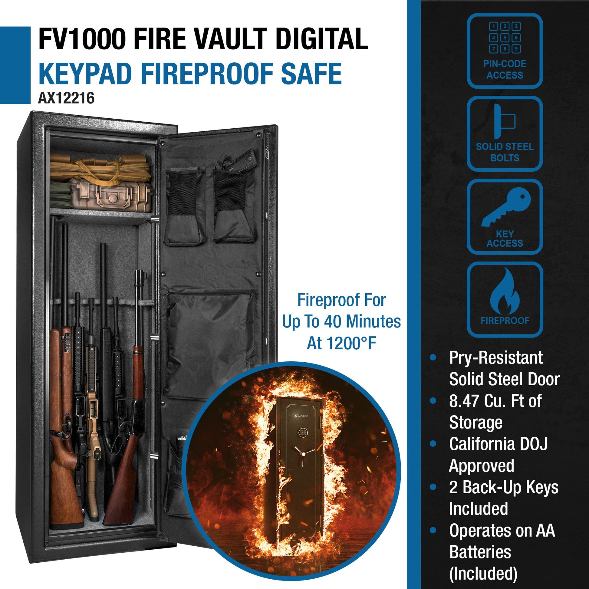 Tall Fireproof Protection Safe Vault - Best Buy Furniture