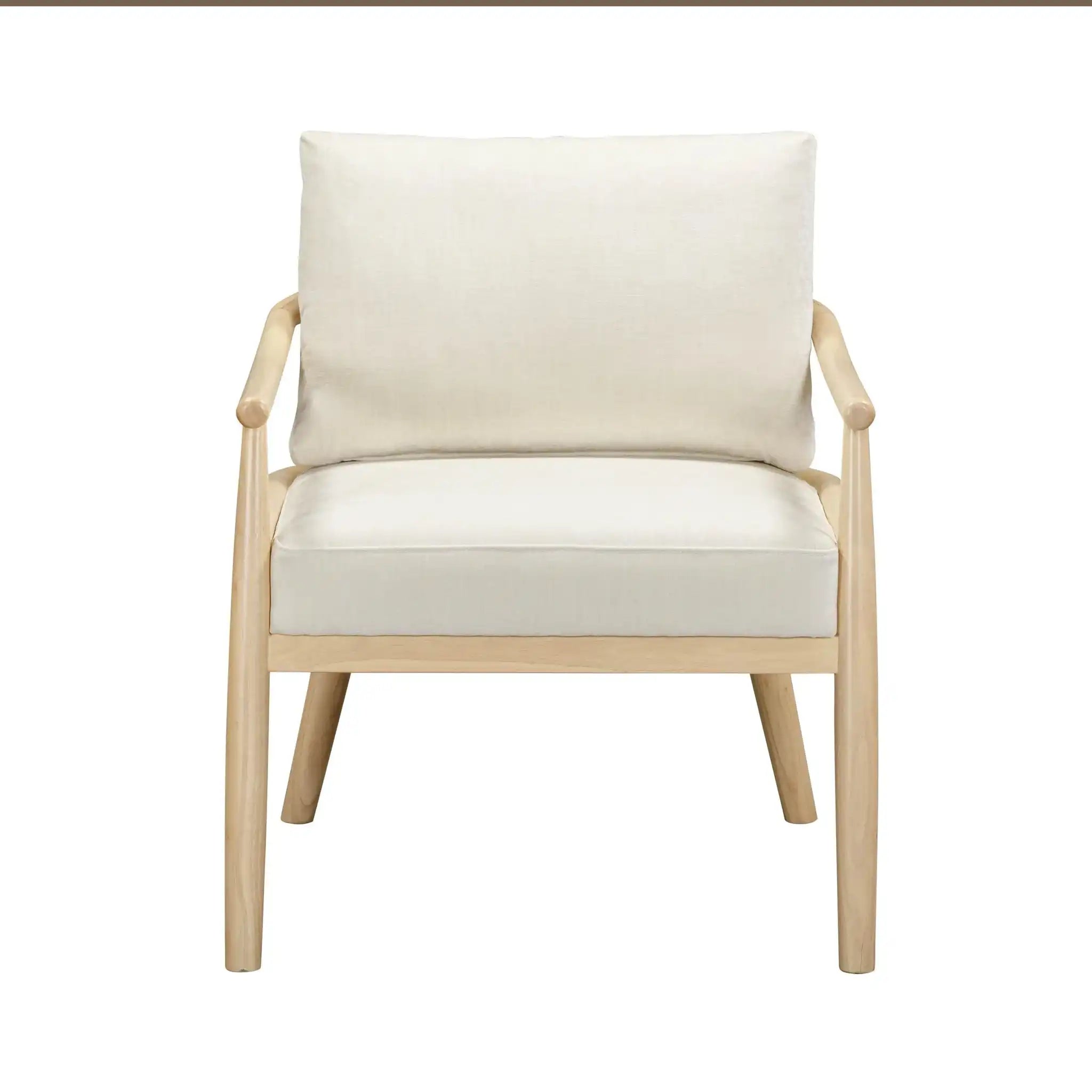 Dixie - Chenille Velvet Accent Chair - Cream