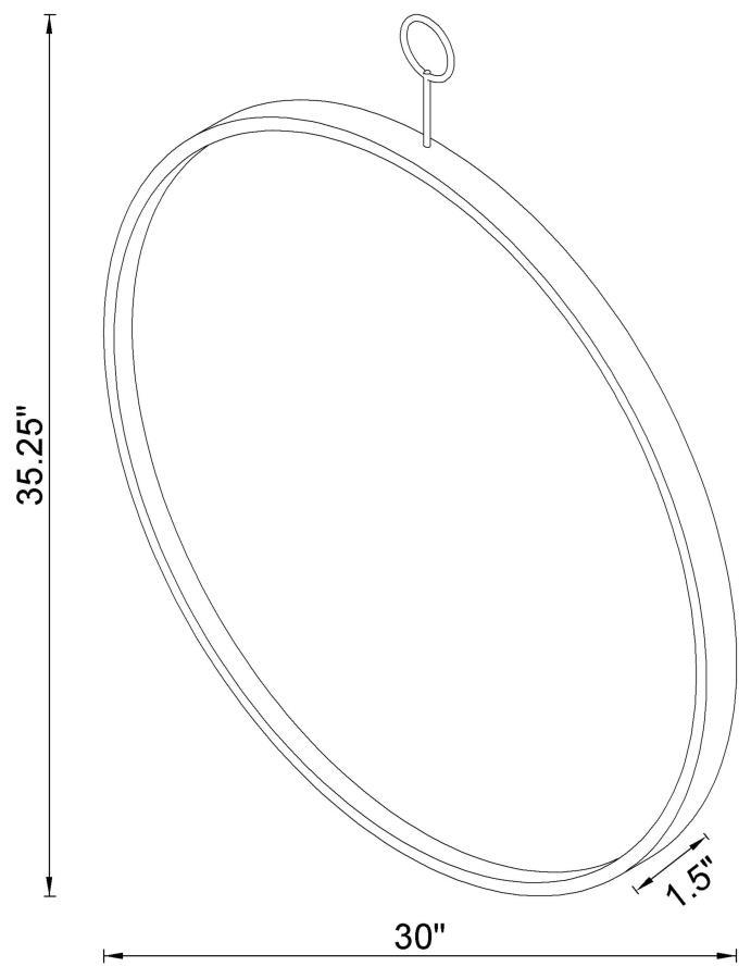 Gwyneth - Round Wall Mirror - Black Nickel - Best Buy Furniture