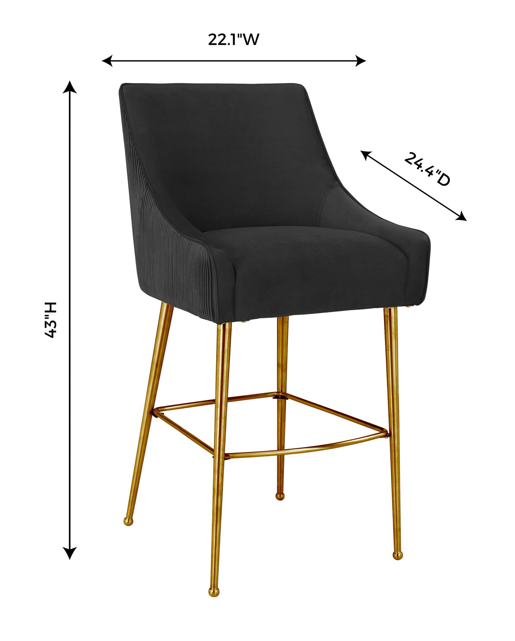 Beatrix - Pleated Velvet Stool