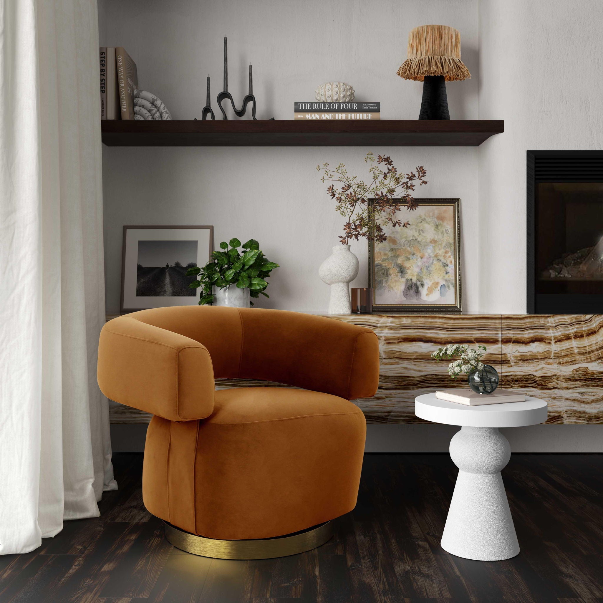 Lupita - Side Table - White