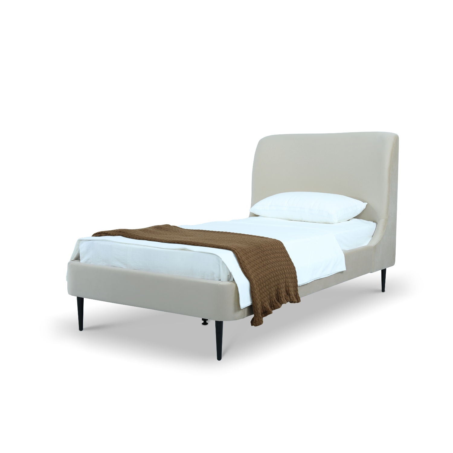 Heather - Upholstered Bed With Curved Headboard