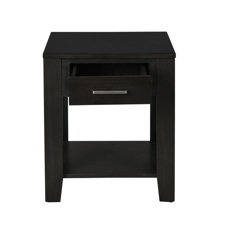 Bruno - Wooden Table With Tempered Glass Top And Drawer - Best Buy Furniture