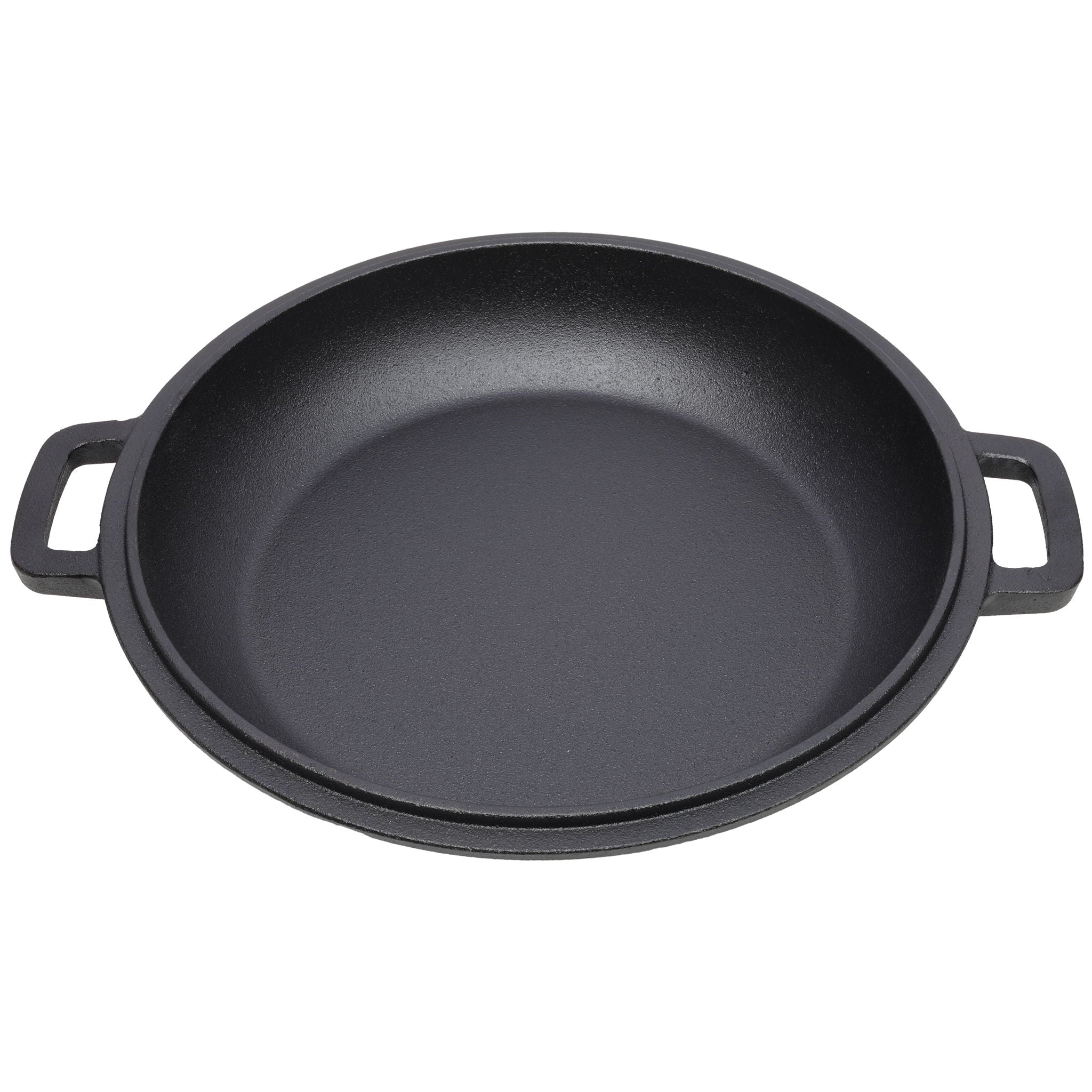 2 In 1 Pre-Seasoned Cast I Dutch Oven With Dual Handles, 5 Quart - Black