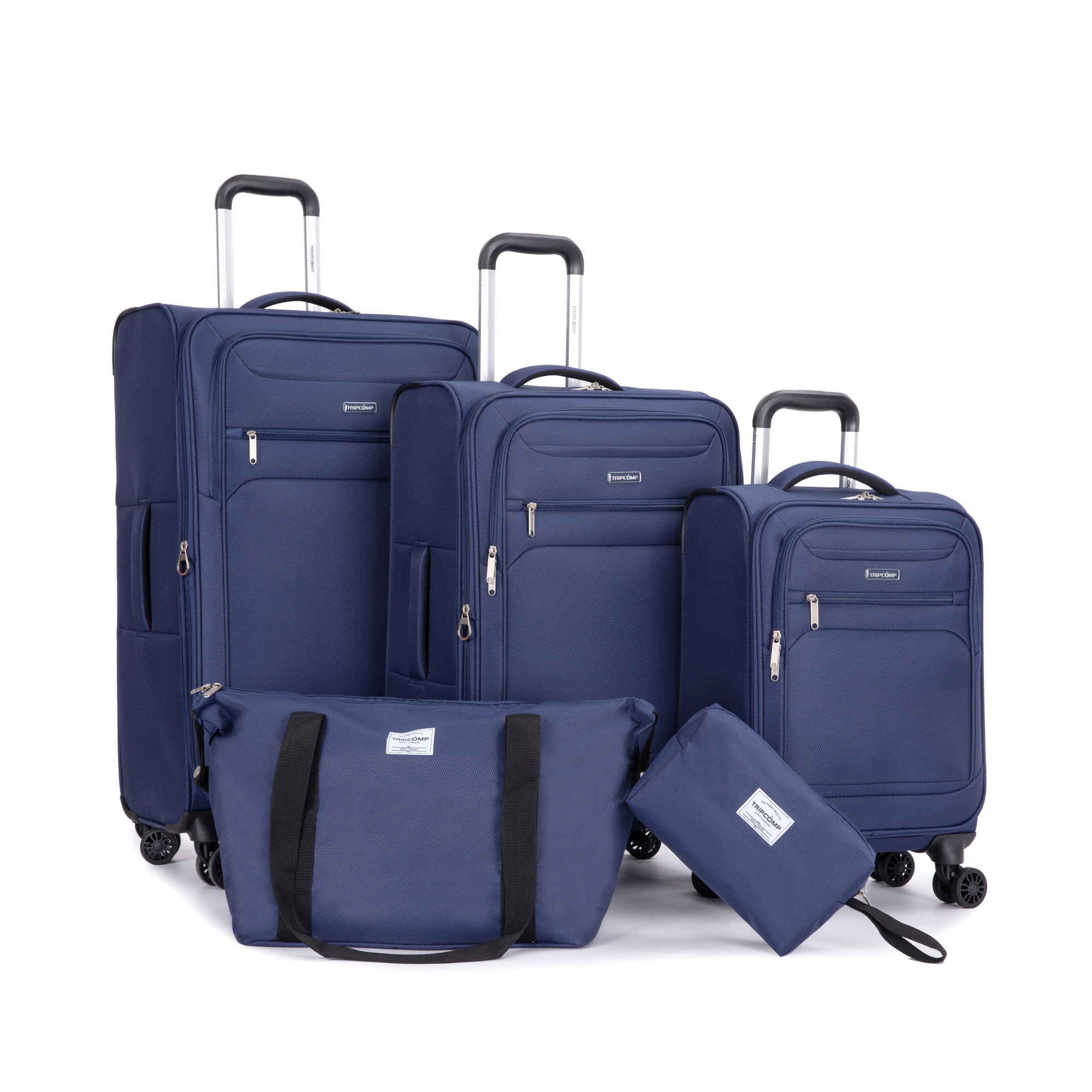 5 Piece Set, Softshell Suitcase Spinner Wheels