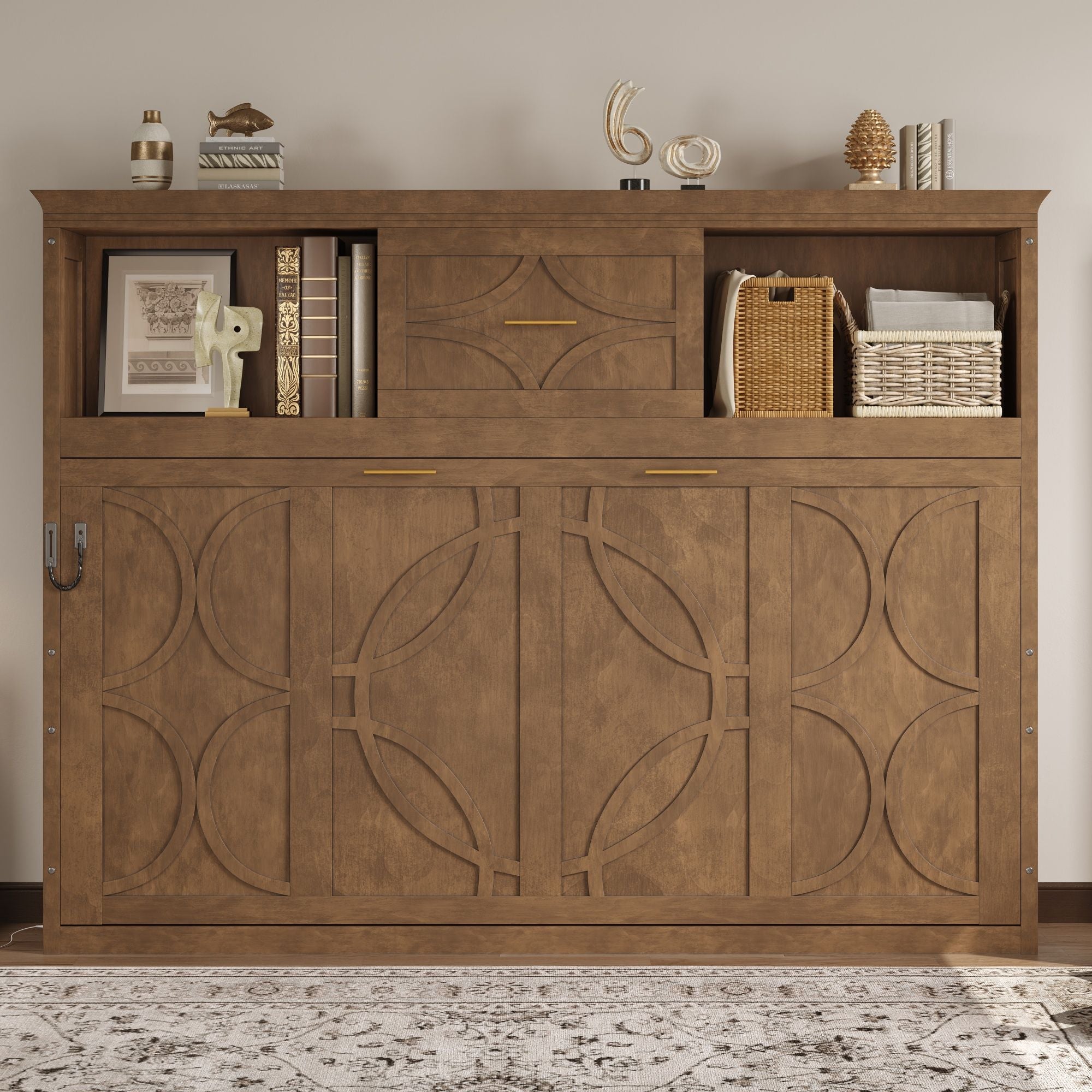 Murphy Bed With Charging Station And Drawer