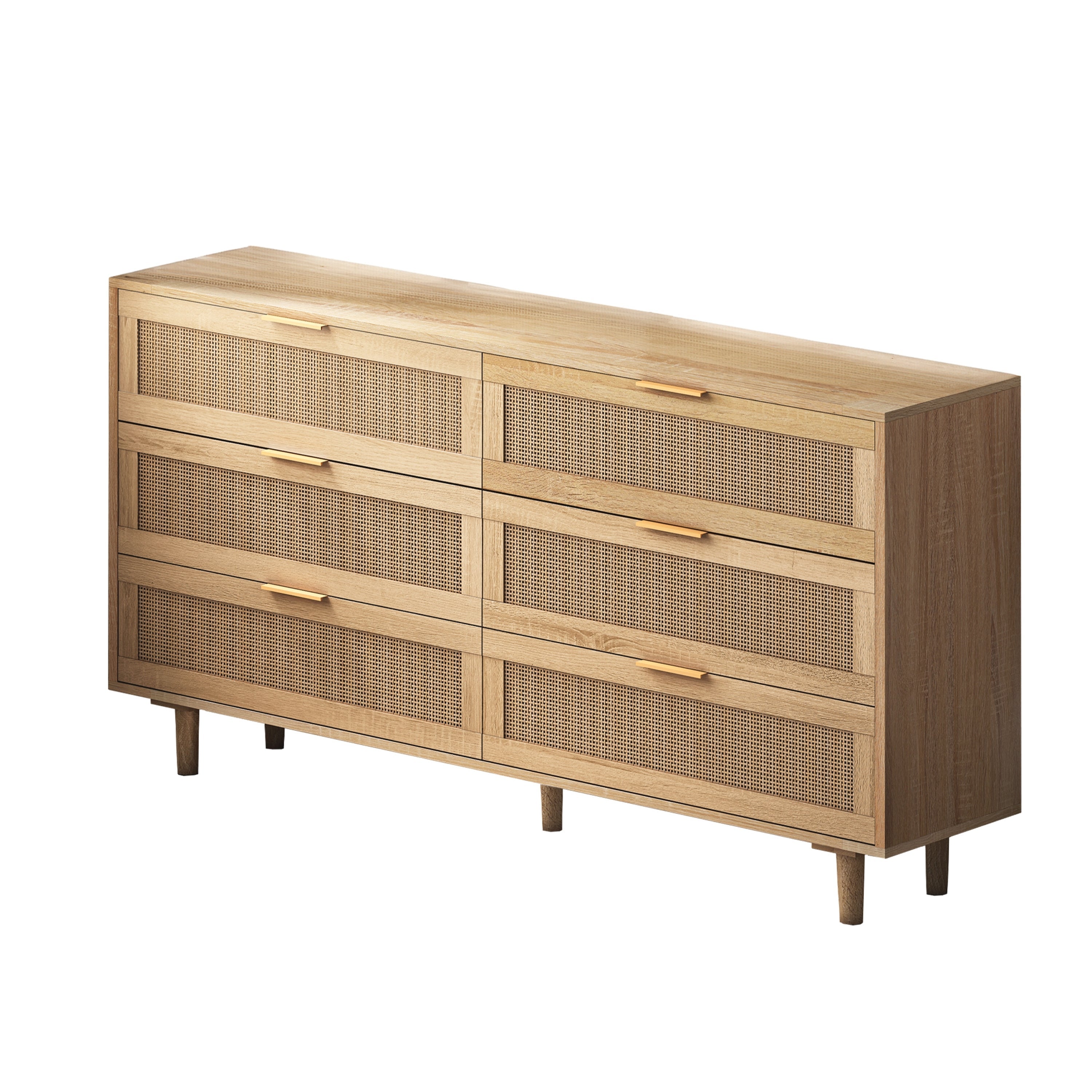 51.18' 6-Drawers Rattan Storage Cabinet