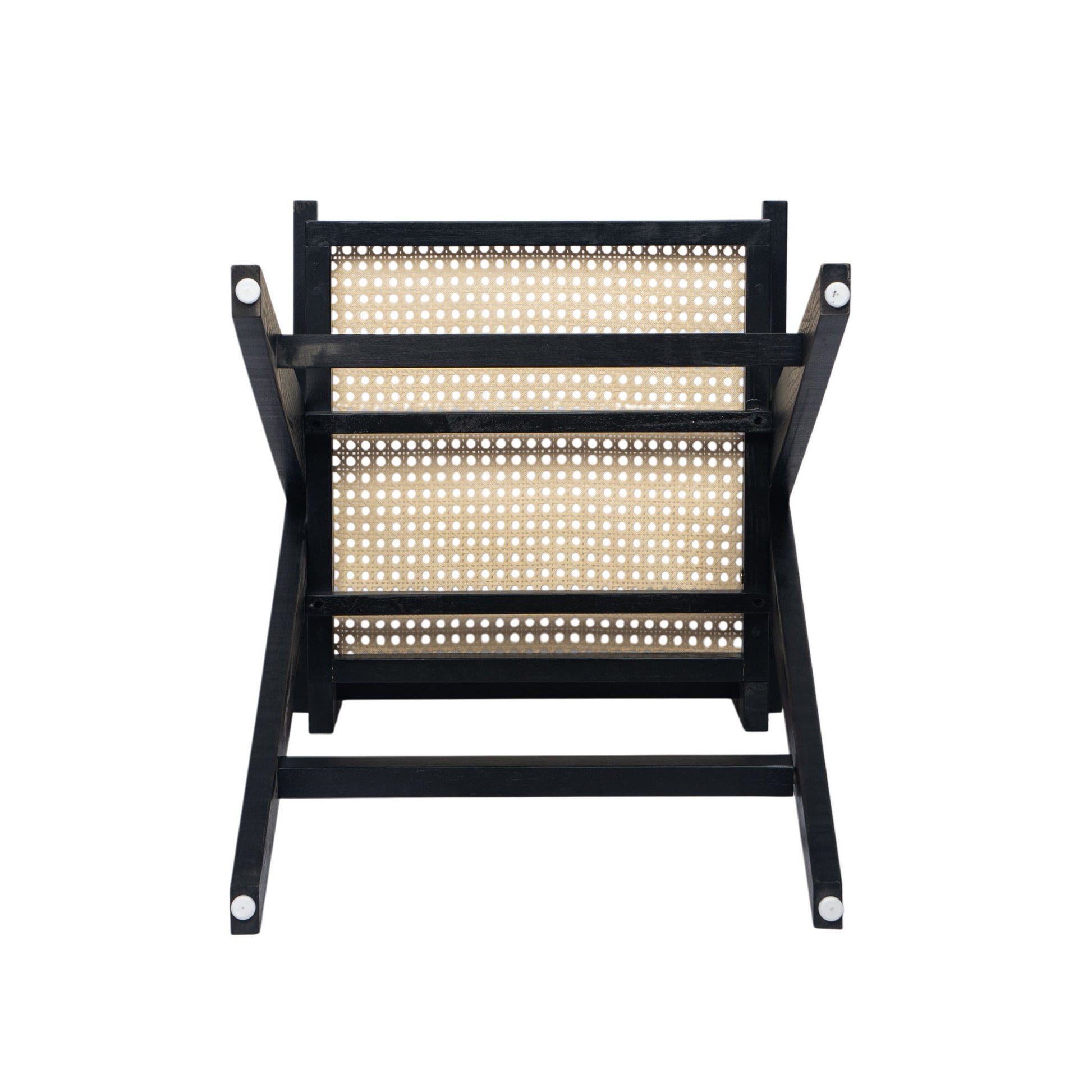 Modern Minimalist Bar Stool With Cane Seat - Black / Natural - Best Buy Furniture