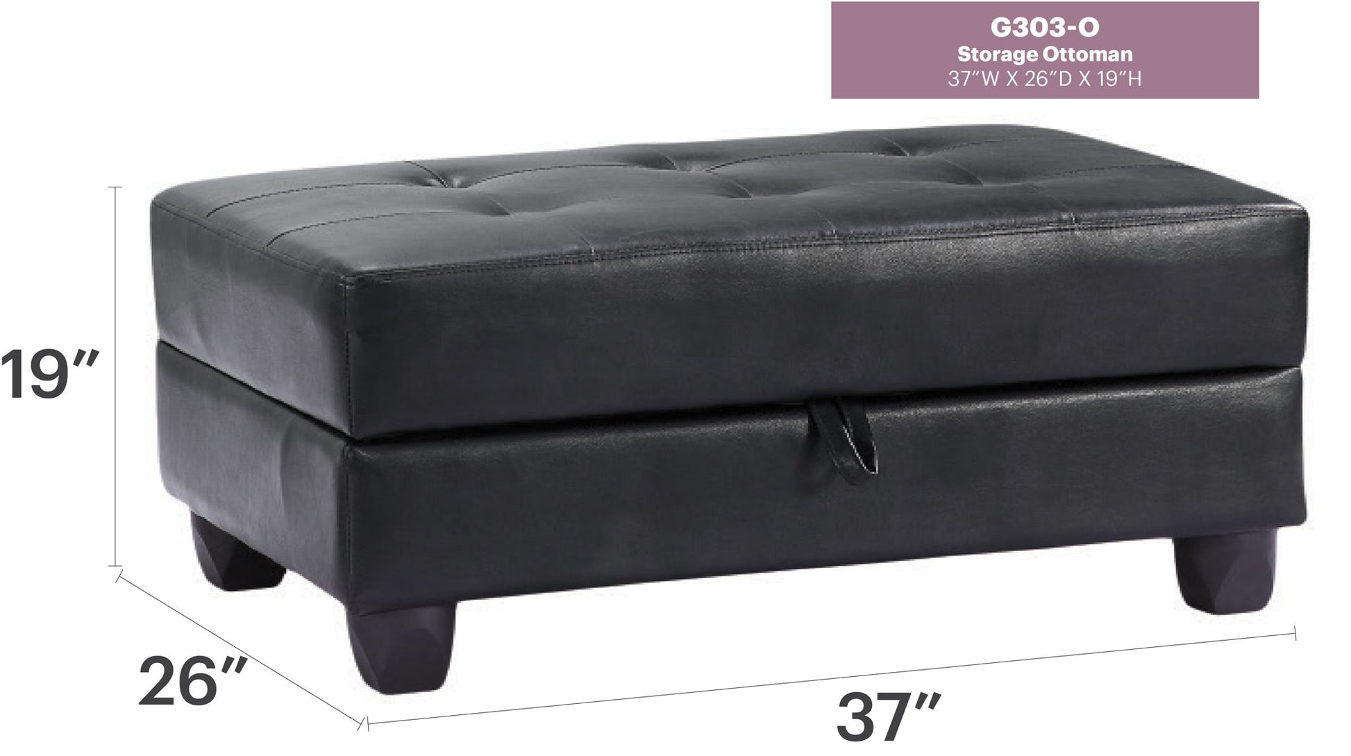 Stylish Storage Contemporary Ottoman - Best Buy Furniture
