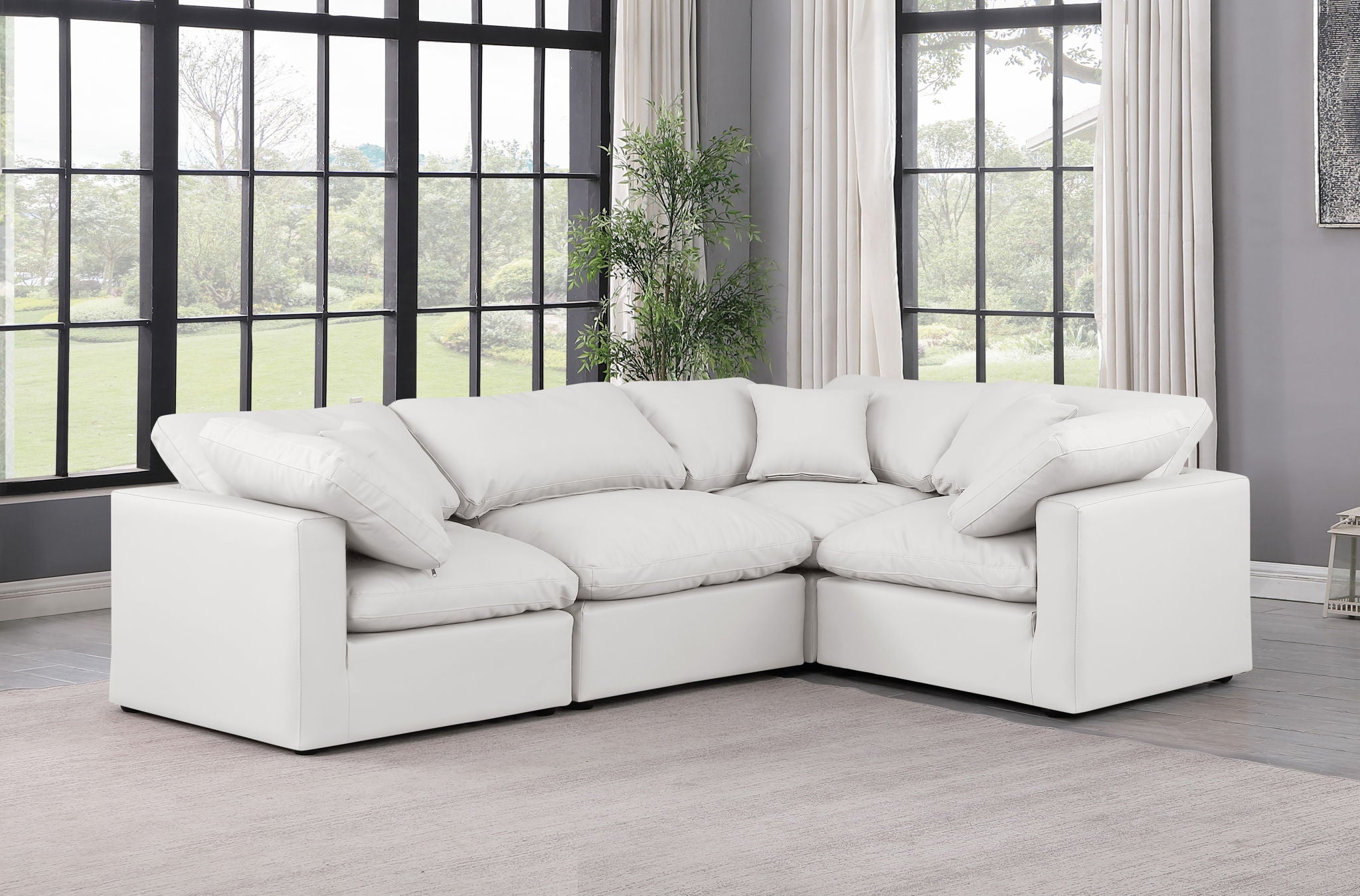 Indulge - Faux Leather 4 Piece Modular Corner Sectional
