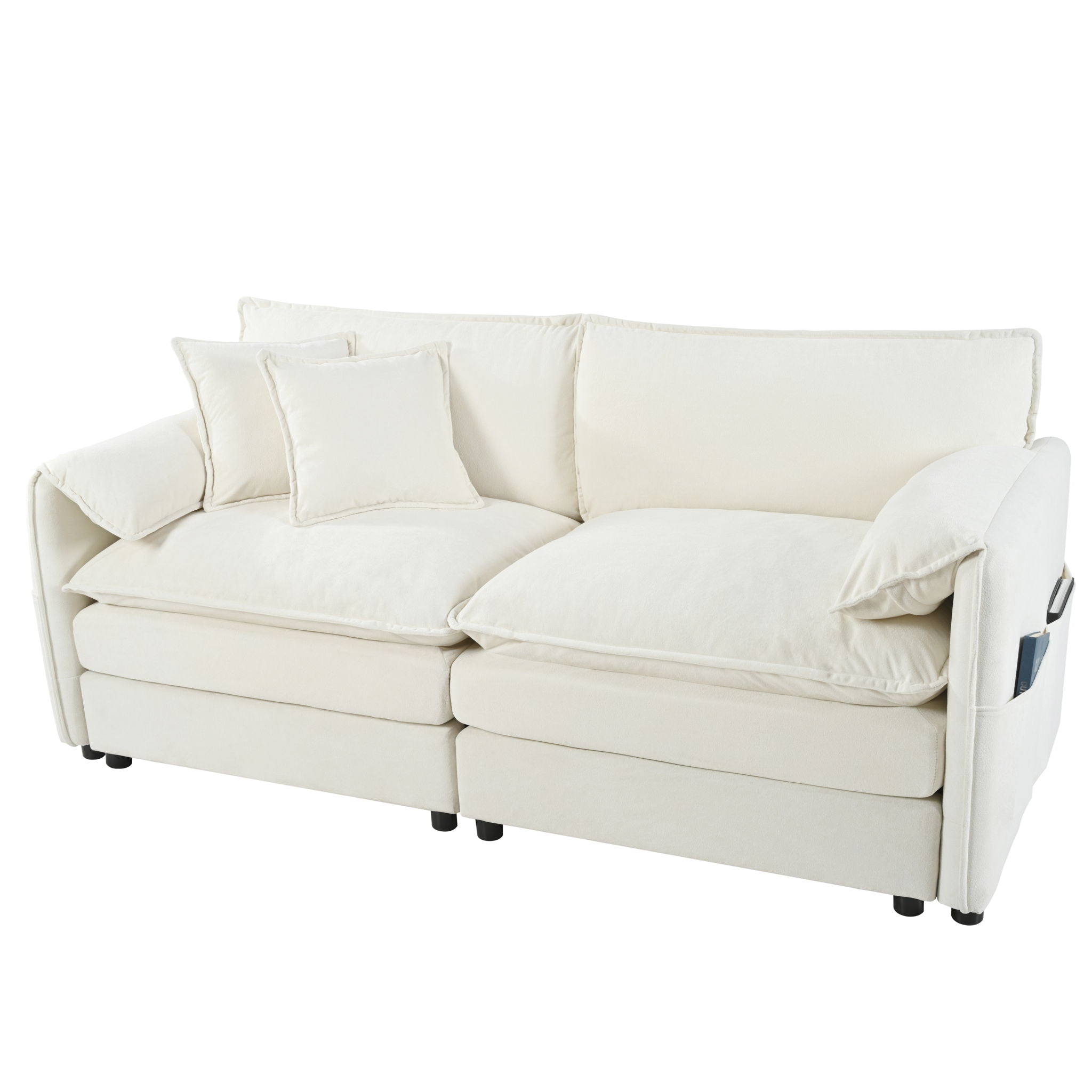 Modern Oversized Chenille Loveseat Sofa With Deep Seat And Diy Combination